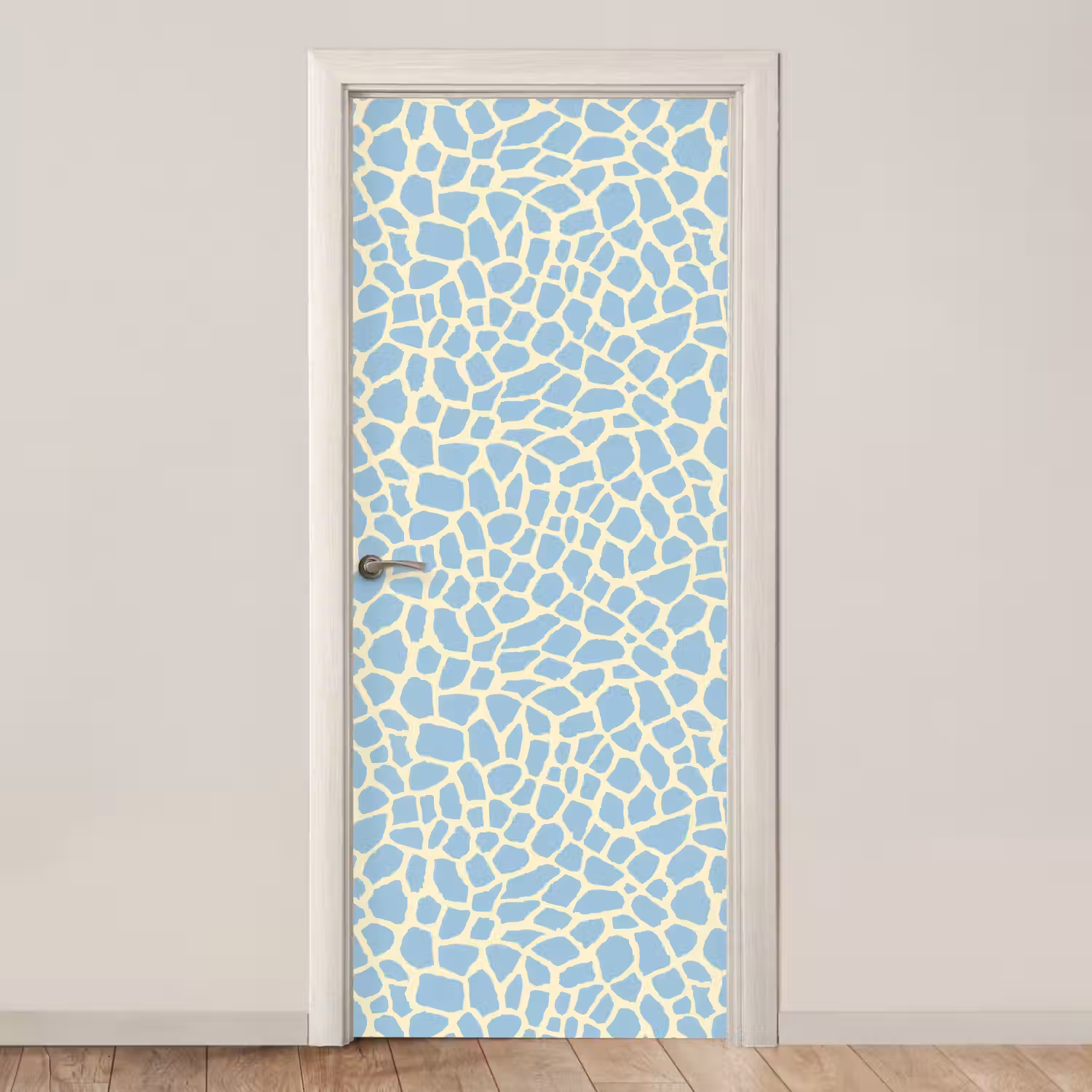 Giraf - Modern - Blauw deurposter klein 289 -3d_beige