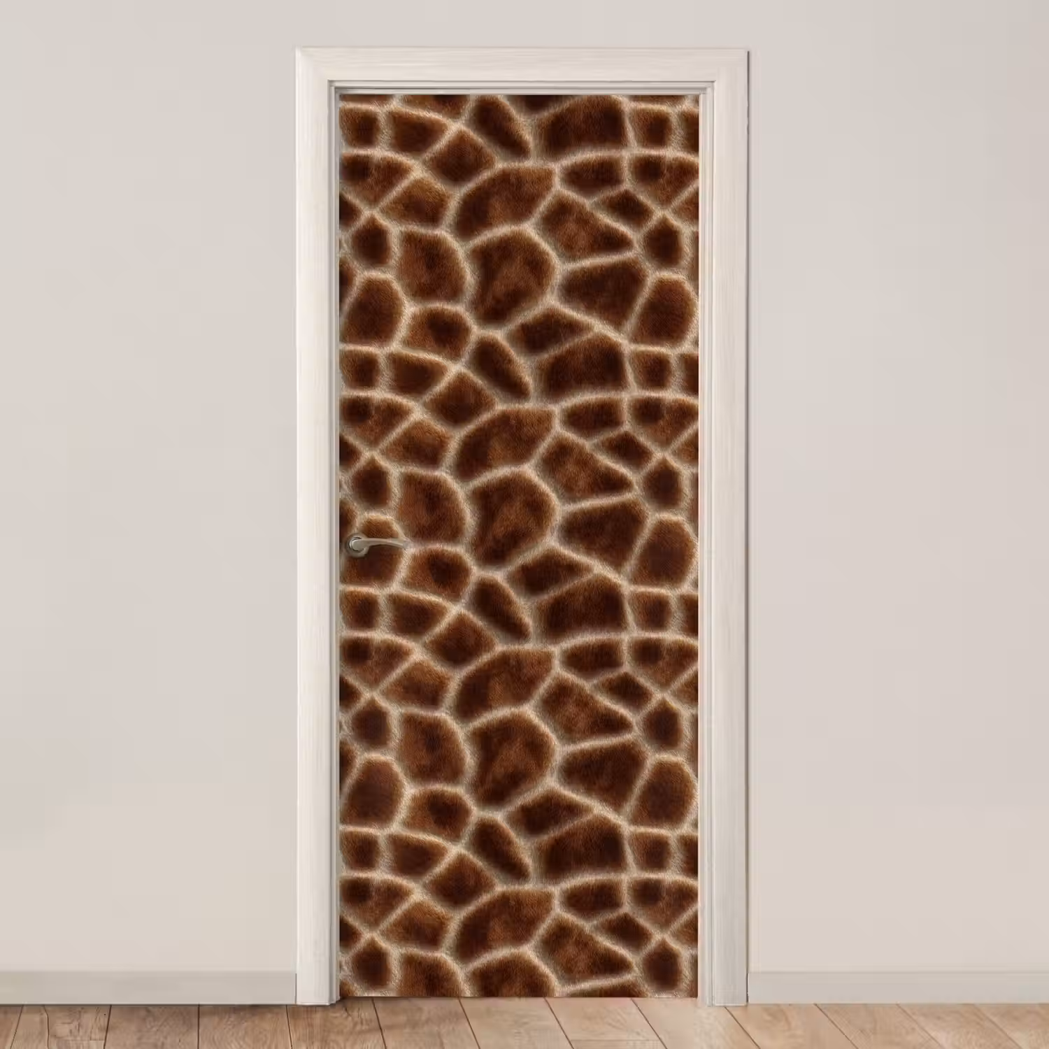 Giraf - Vacht - Bruin deurposter klein 289 -3d_beige