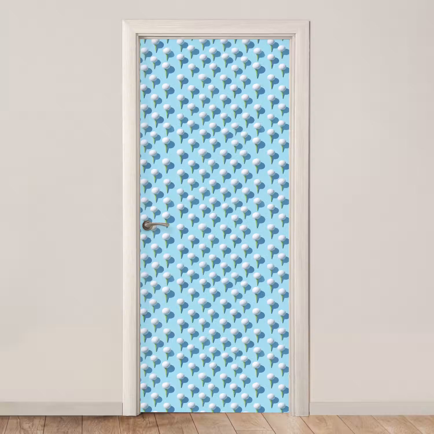 Golf - Ballen - Blauw deurposter klein 289 -3d_beige