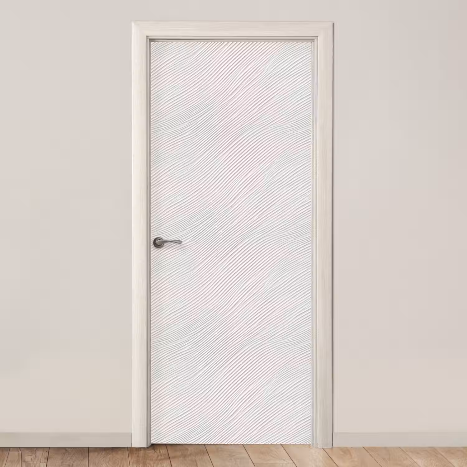 Golven - Ribbels - Wit deurposter klein 289 -3d_beige