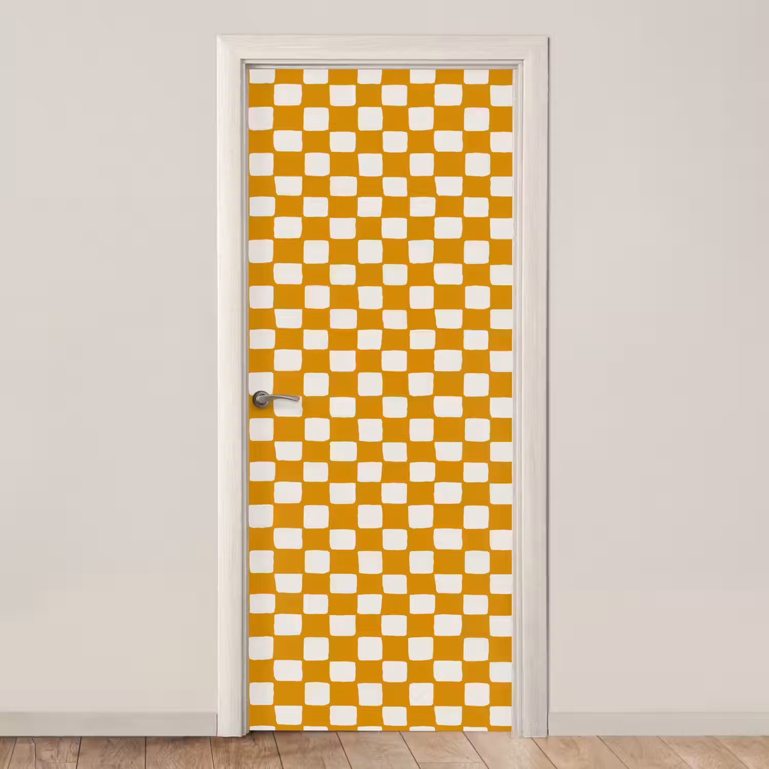 Grafisch - Patroon - Oker deurposter klein 289 -3d_beige