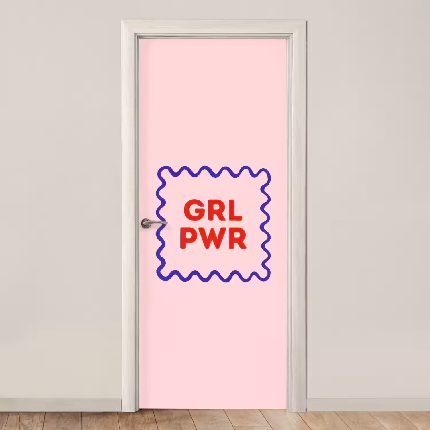 Grl pwr - Roze - Kader deurposter klein -3d_beige