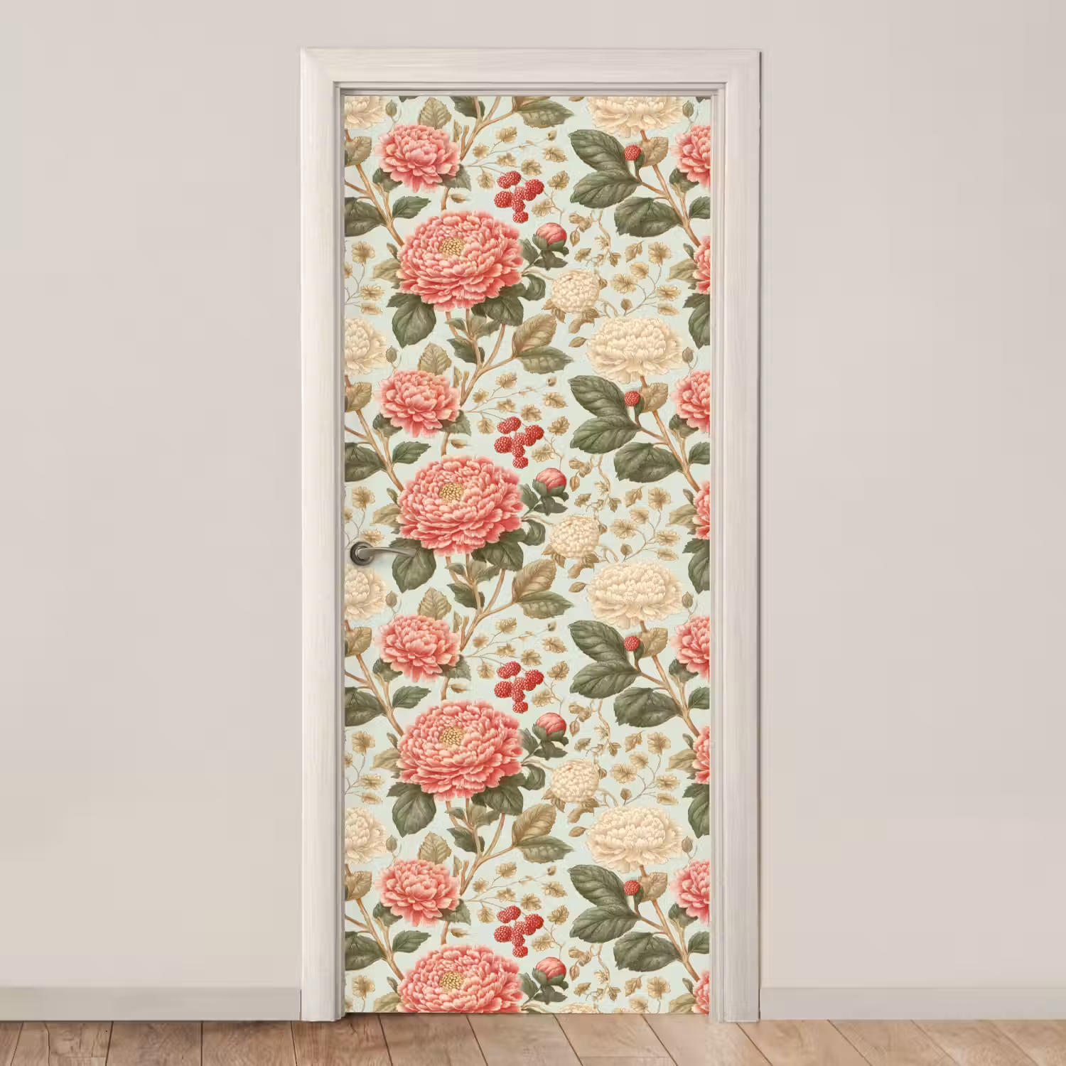 Klassiek - Botanisch - Veelkleurig deurposter klein 289 -3d_beige