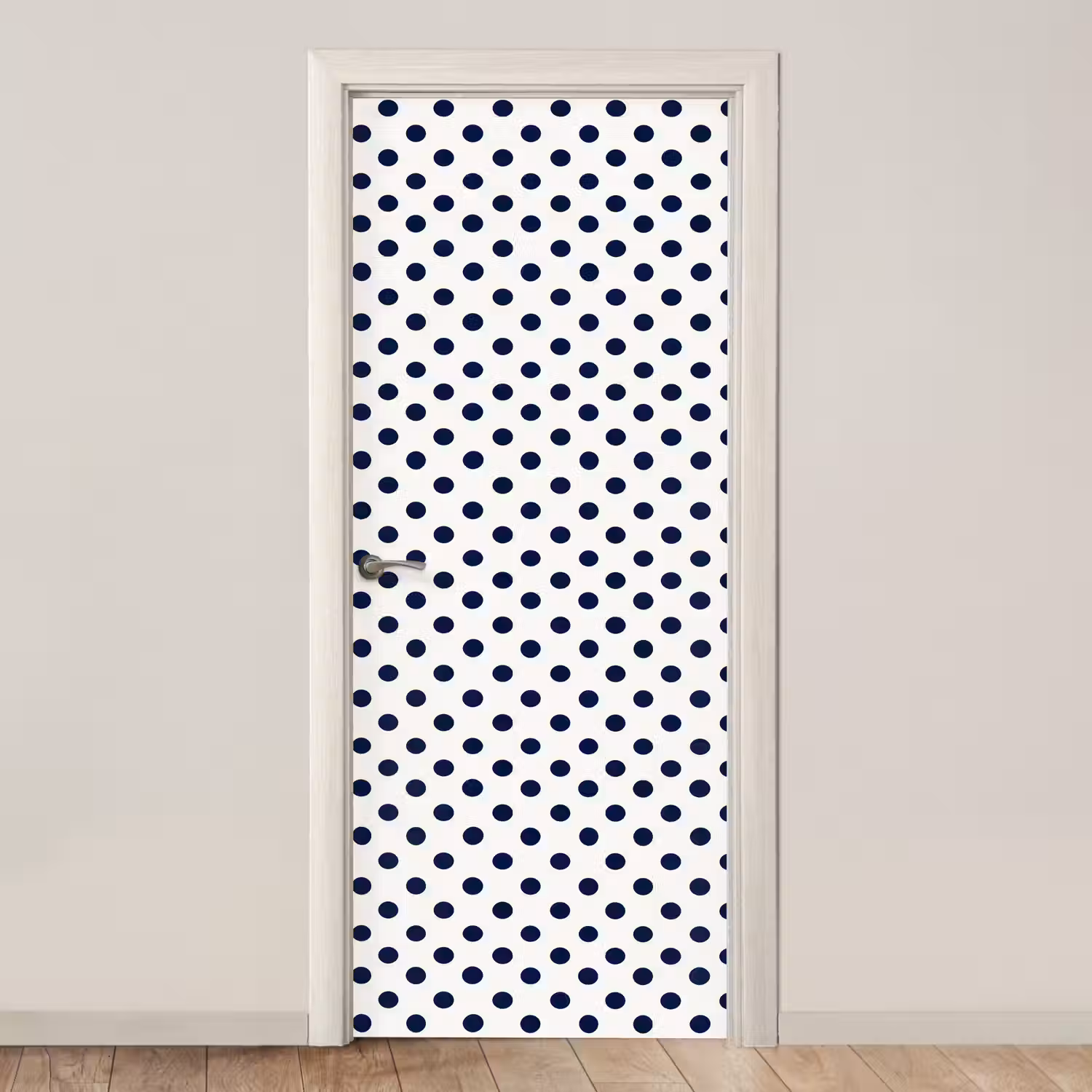 Klassiek - Stippen - Blauw deurposter klein 289 -3d_beige