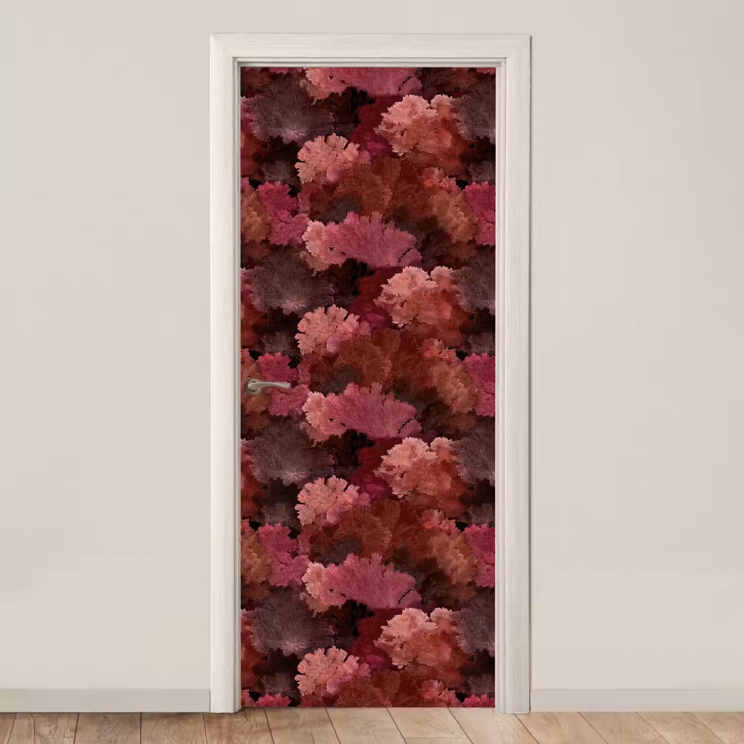 Koraal - Textuur - Kleurrijk deurposter klein 289 -3d_beige
