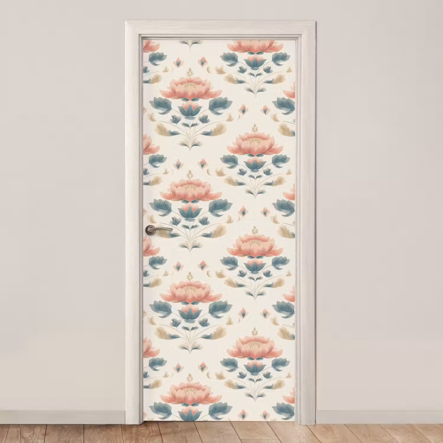 Lotus - Bloemen - Roze deurposter klein 289 -3d_beige