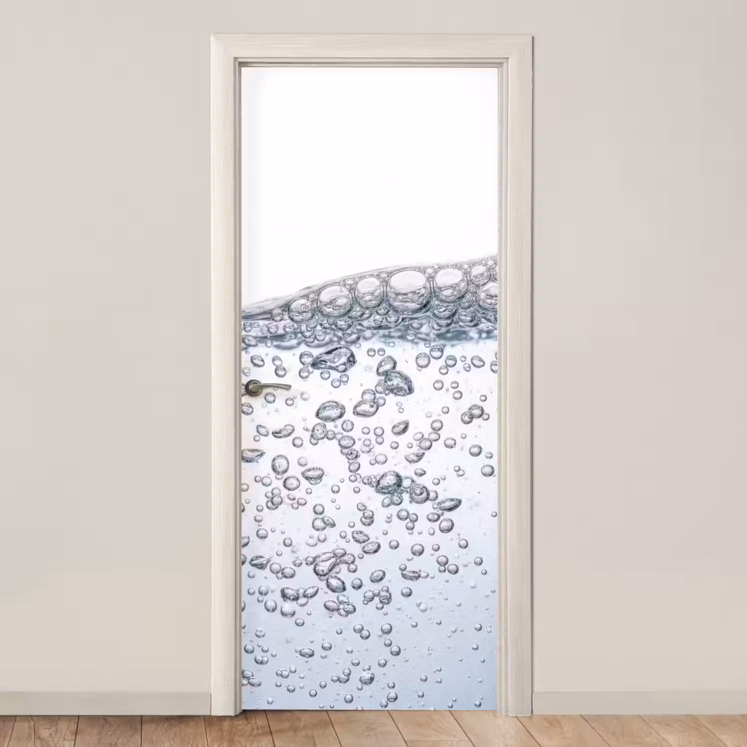 Luchtbellen - Water - Dynamisch deurposter klein -3d_beige
