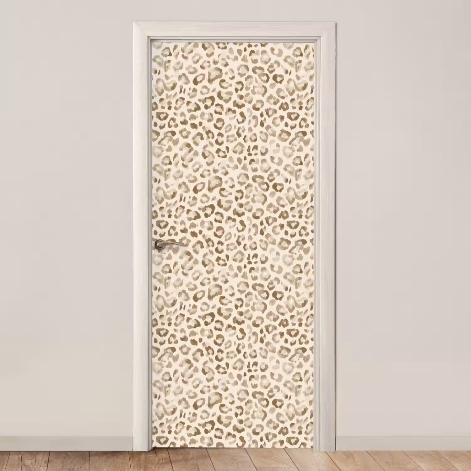 Luipaard - Klassiek - Beige deurposter klein 289 -3d_beige