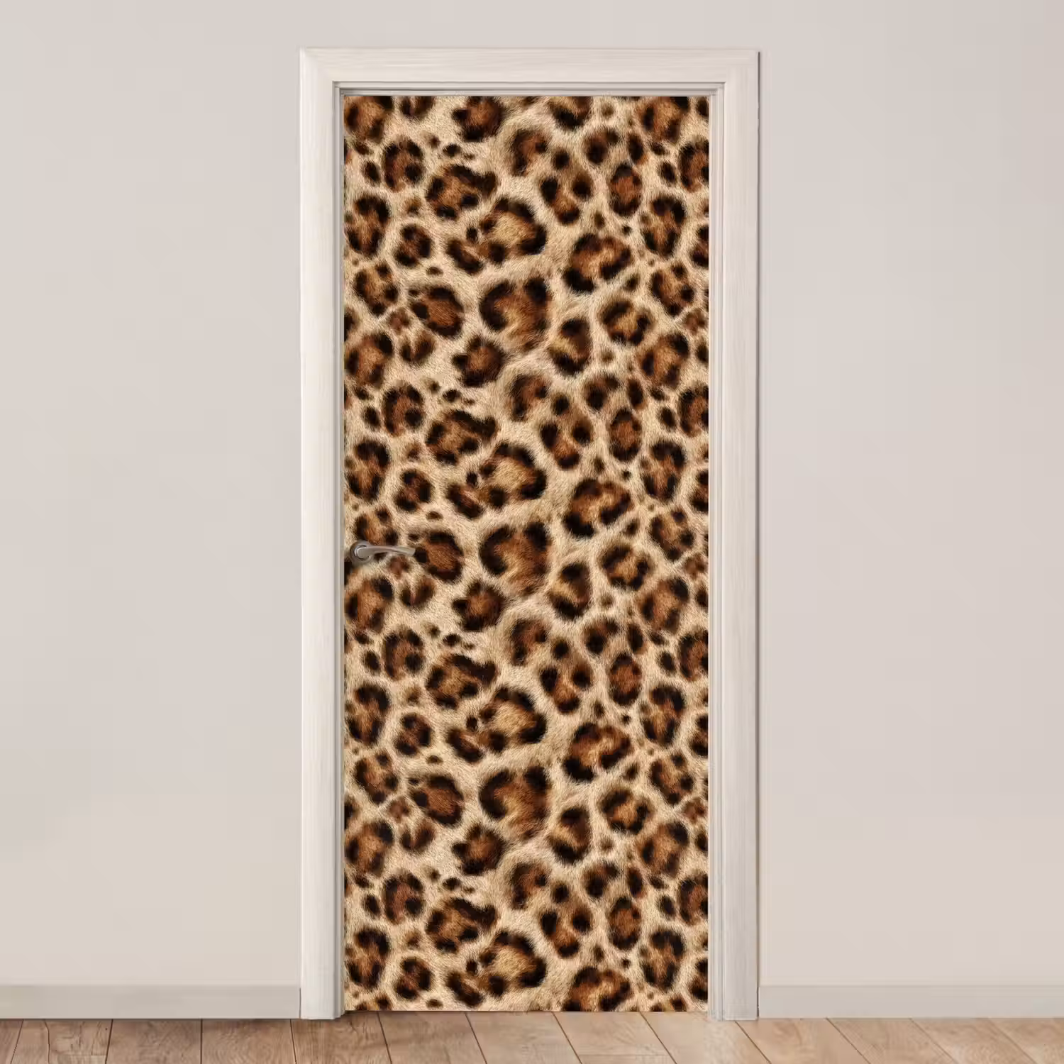 Luipaard - Vacht - Bruin deurposter klein 289 -3d_beige