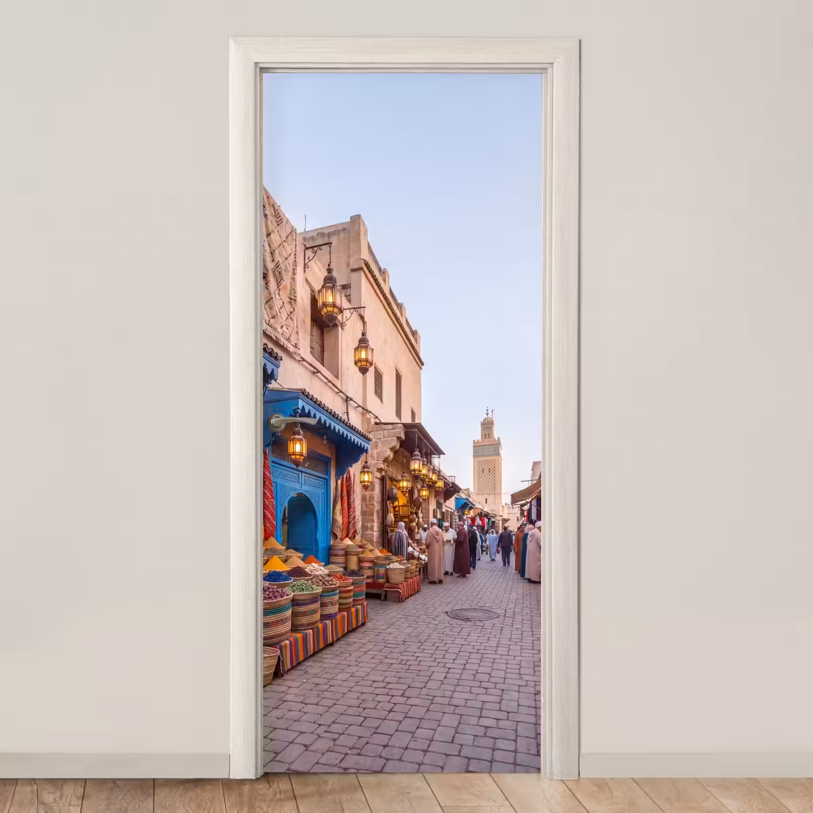 Deursticker - Markt - Oosters - Kleurrijk - Markt - Oosters - Kleurrijk deurposter klein