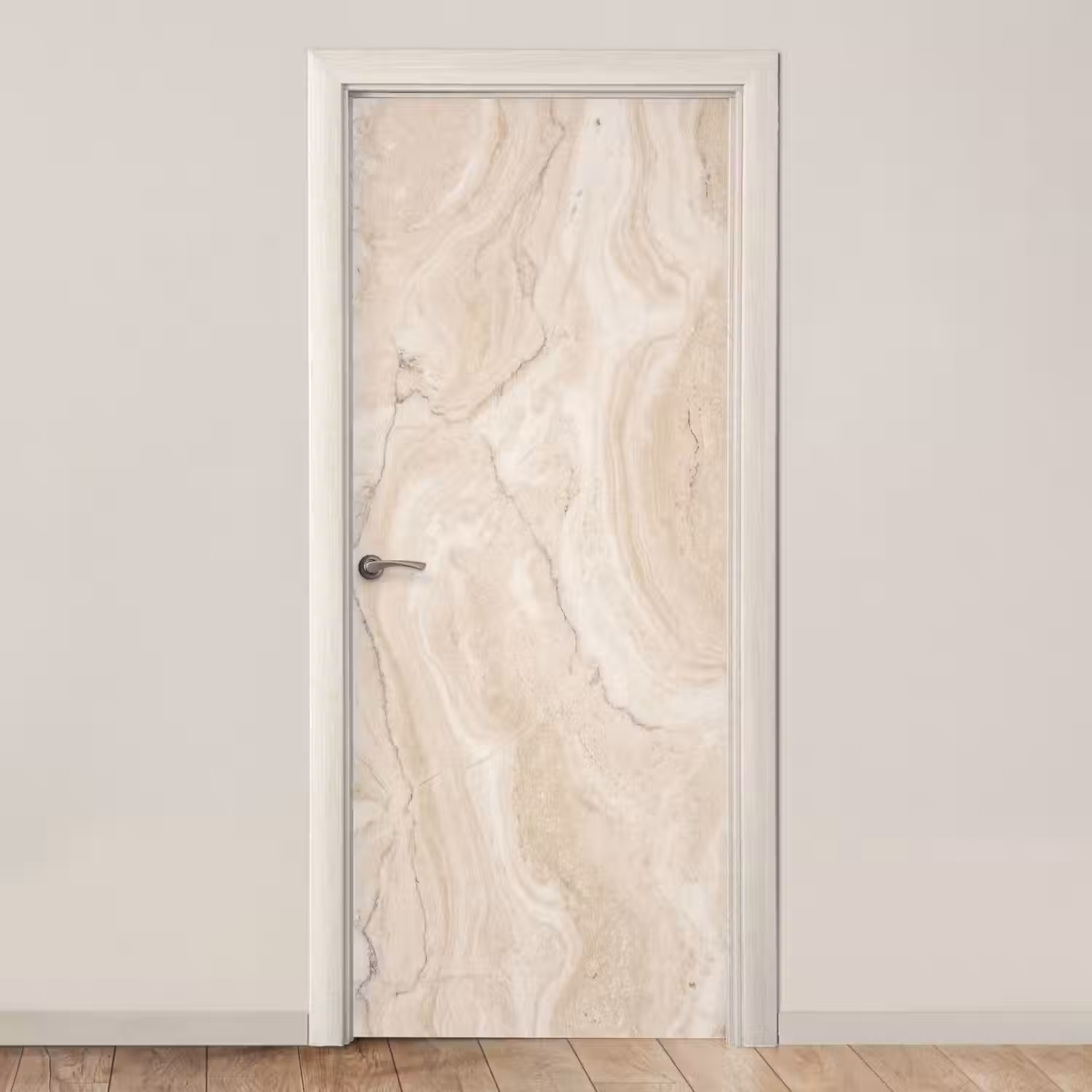 Marmer - Patroon - Beige - Steen - Abstract deurposter klein -3d_beige