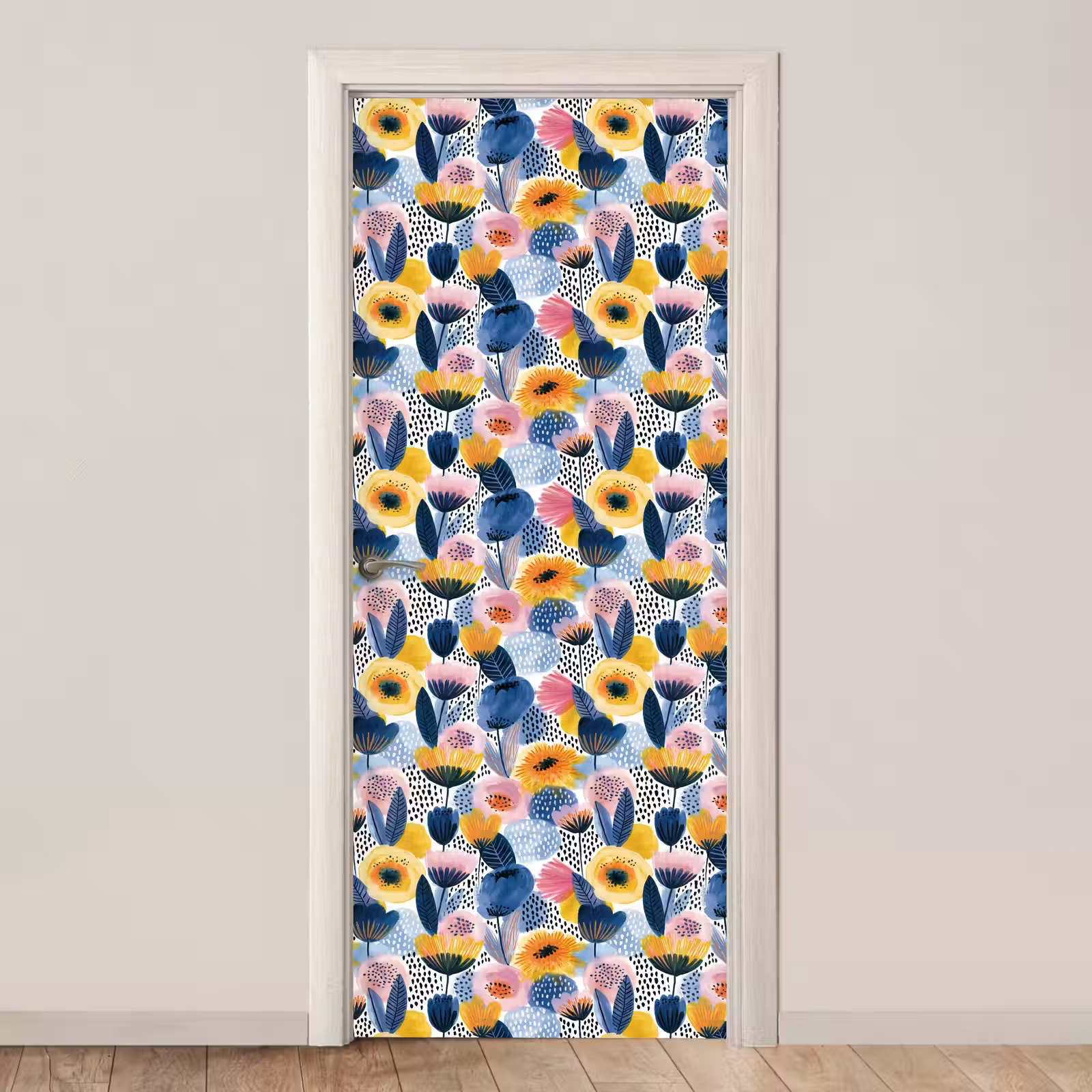 Creatief - Patroon - Kleurrijk deurposter klein 289 -3d_beige