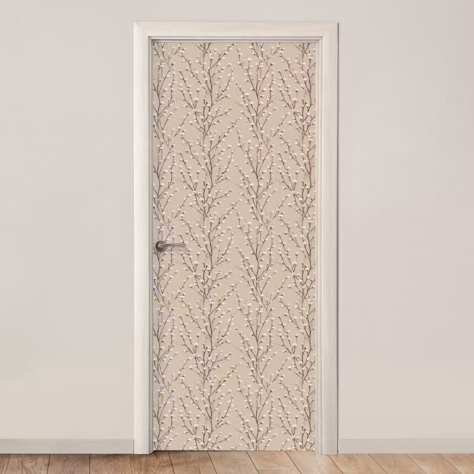 Katoen - Natuur - Taupe deurposter klein 289 -3d_beige