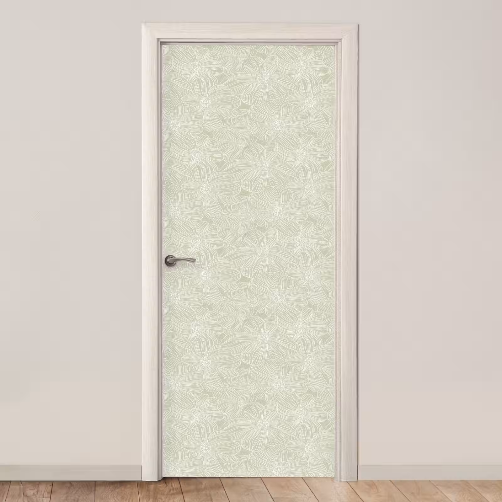 Sereen - Bloemen - Groen deurposter klein 289 -3d_beige