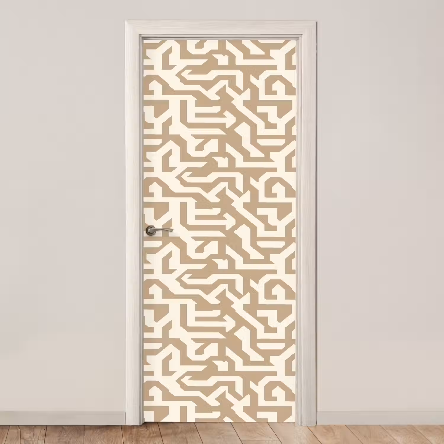 Modern - Abstract - Beige deurposter klein 289 -3d_beige