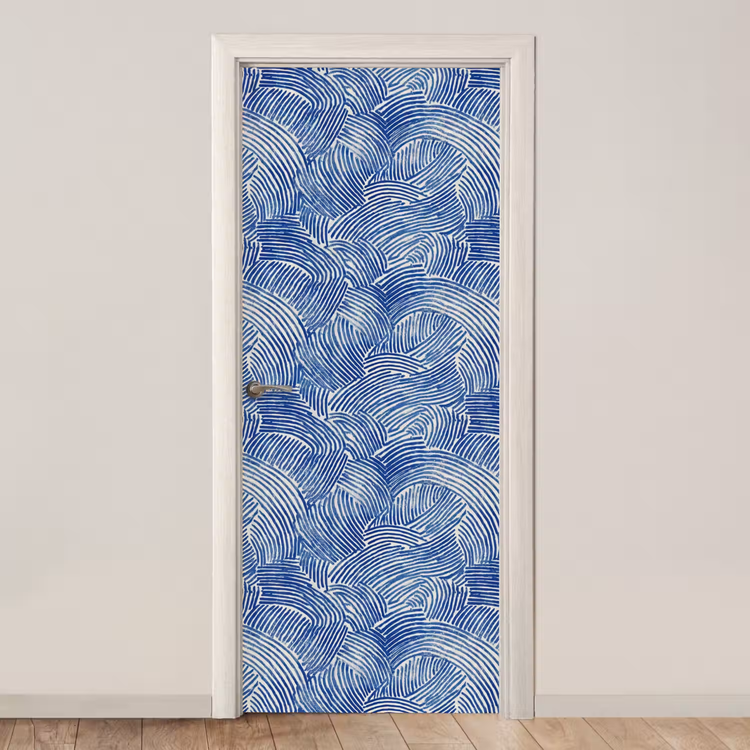 Modern - Abstract - Blauw deurposter klein 289 -3d_beige