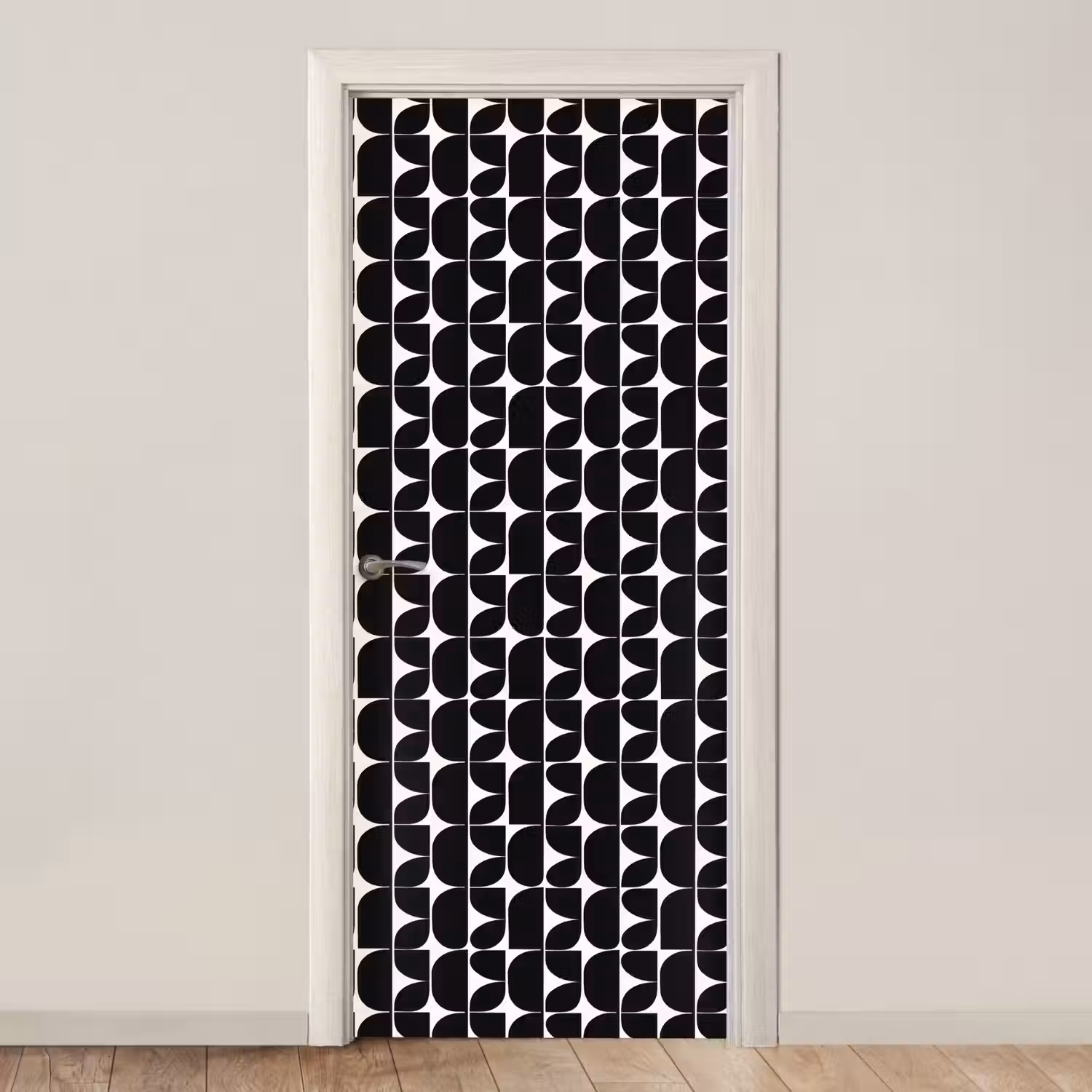 Modern - Geometrisch - Zwart deurposter klein 289 -3d_beige