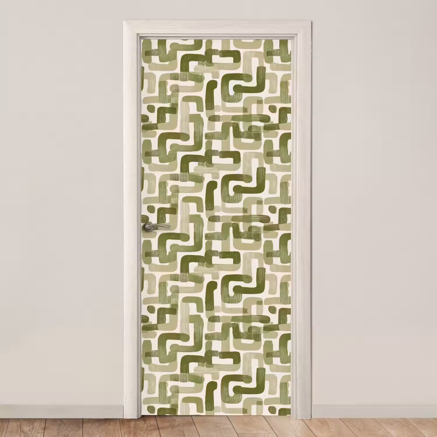Modern - Grafisch - Groen deurposter klein 289 -3d_beige