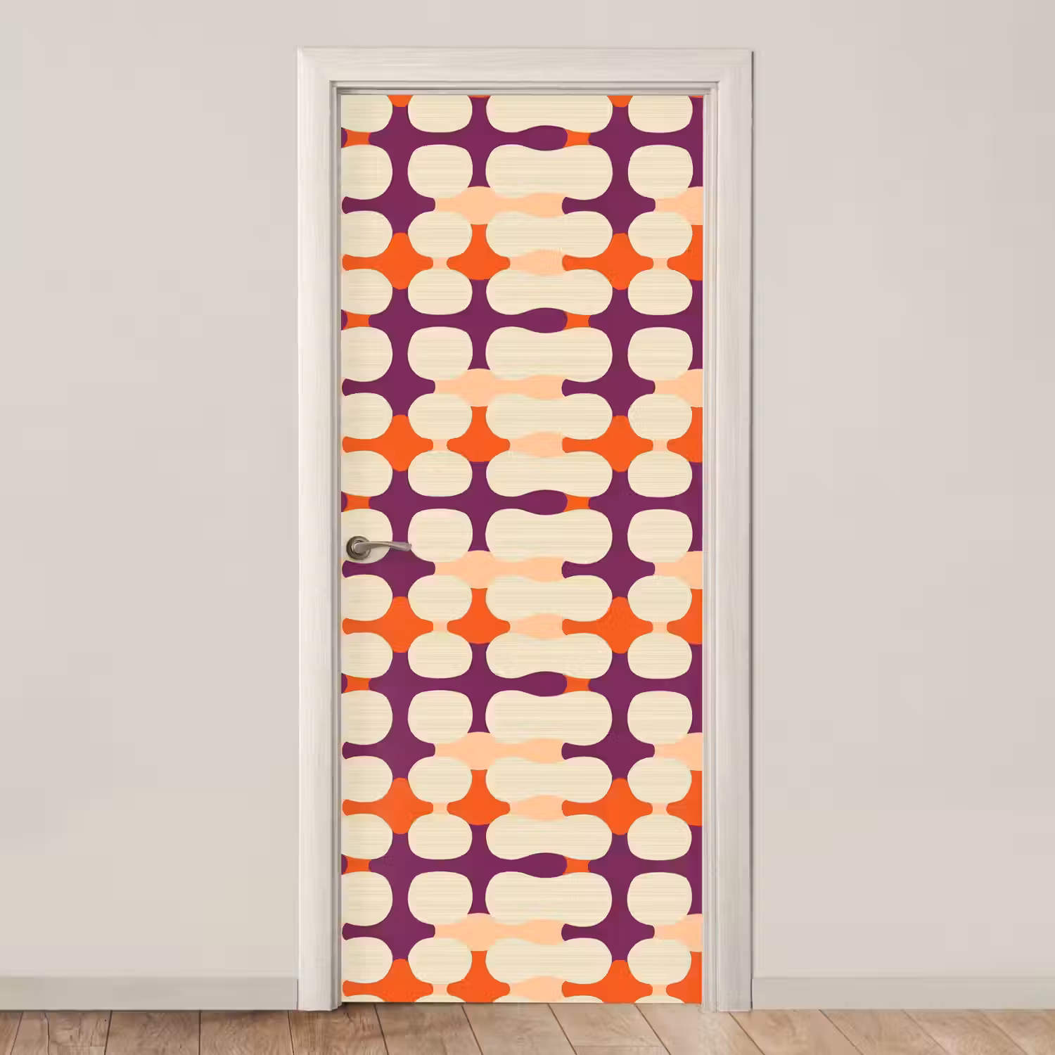 Modern - Patroon - Kleurrijk deurposter klein 289 -3d_beige