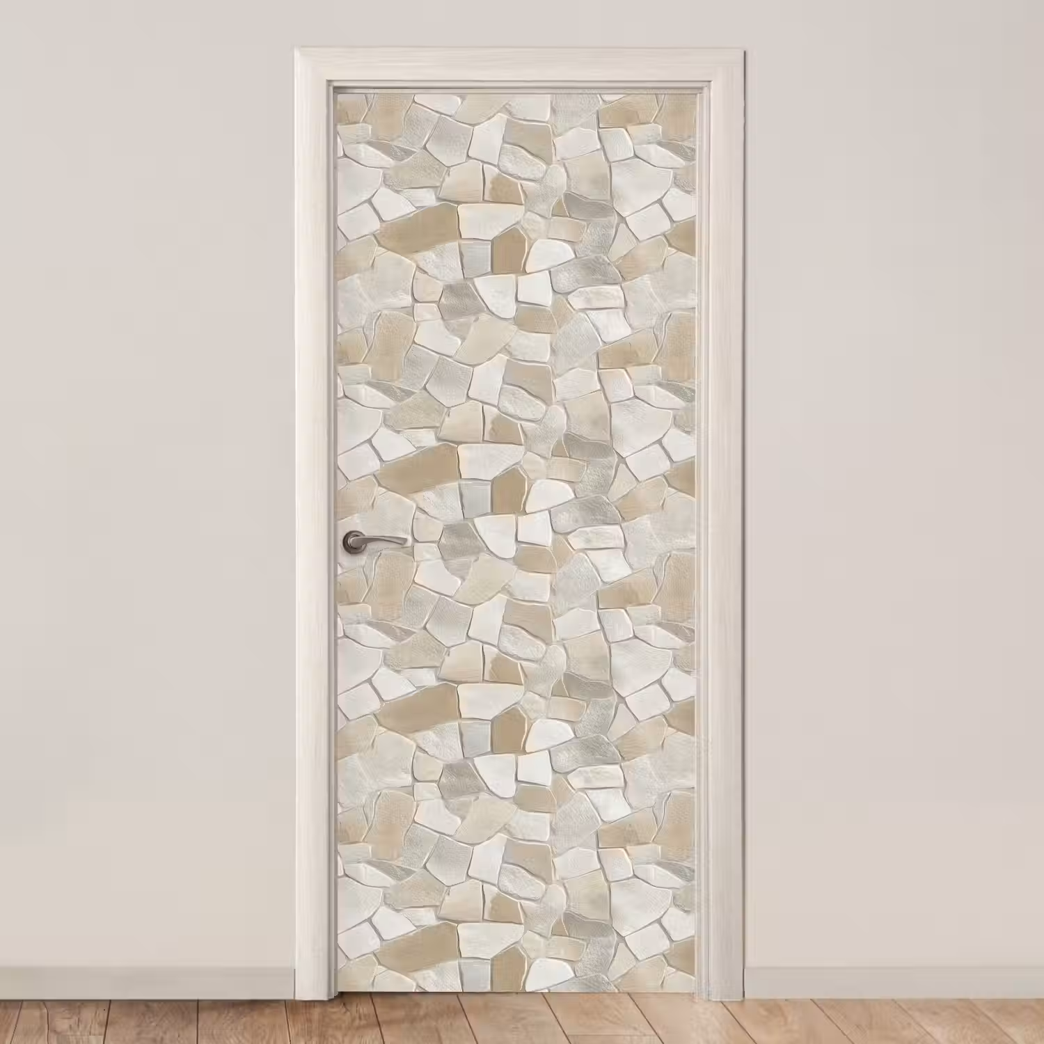 Mozaïek - Stenen - Beige deurposter klein 289 -3d_beige