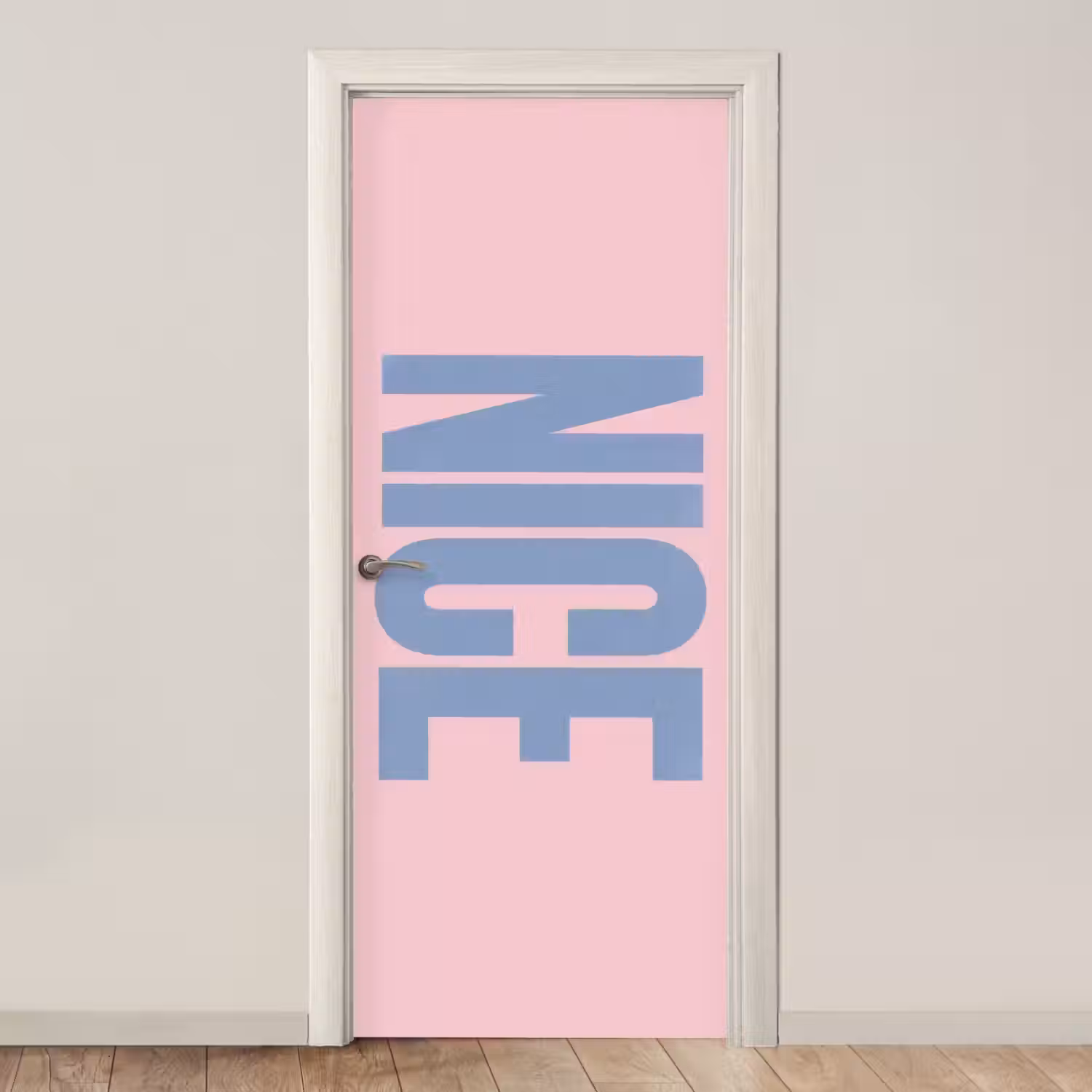 Nice - Paars - Roze deurposter klein -3d_beige