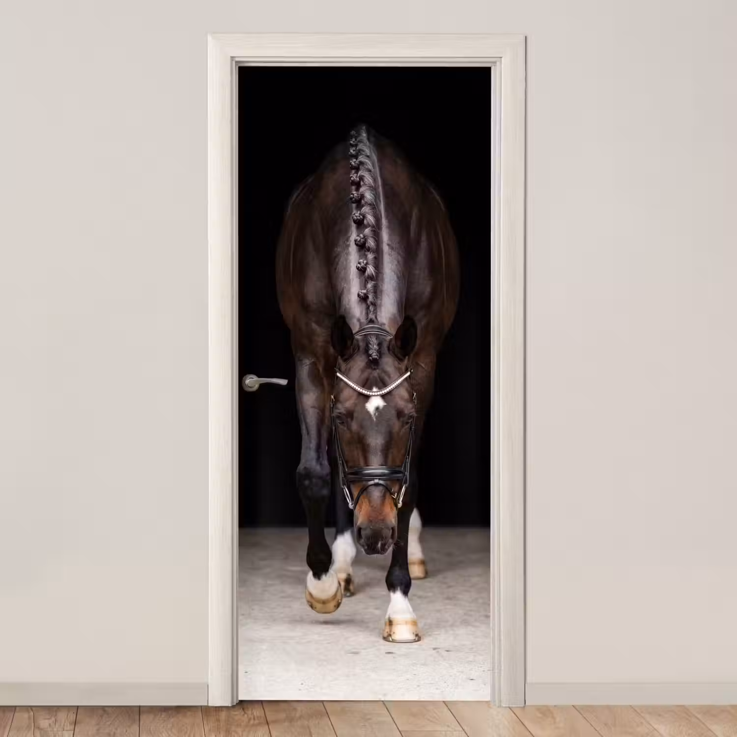 Paard - Modern - Portret deurposter klein -3d_beige