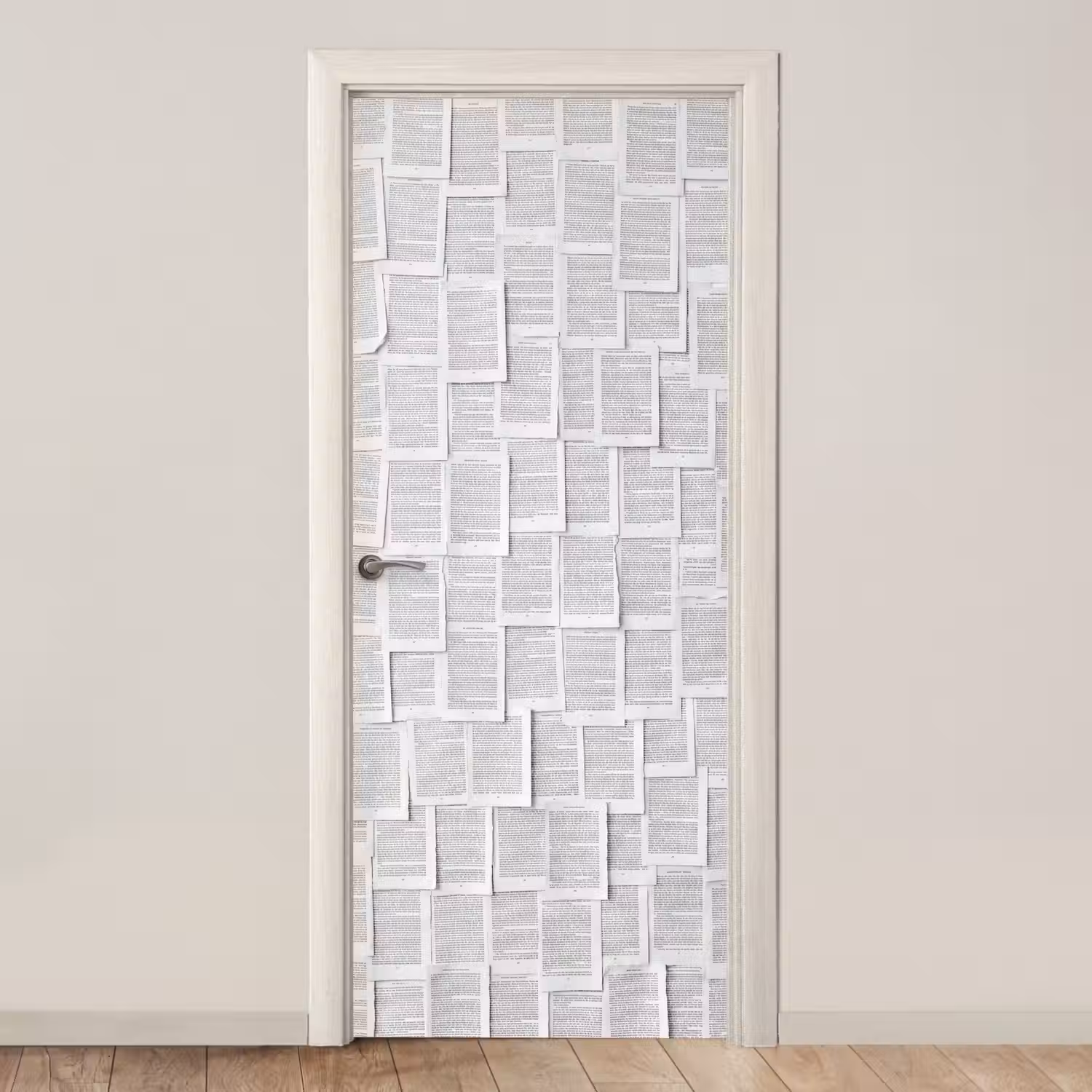 Papier - Overlappend - Textuur - Modern - Wit deurposter klein -3d_beige