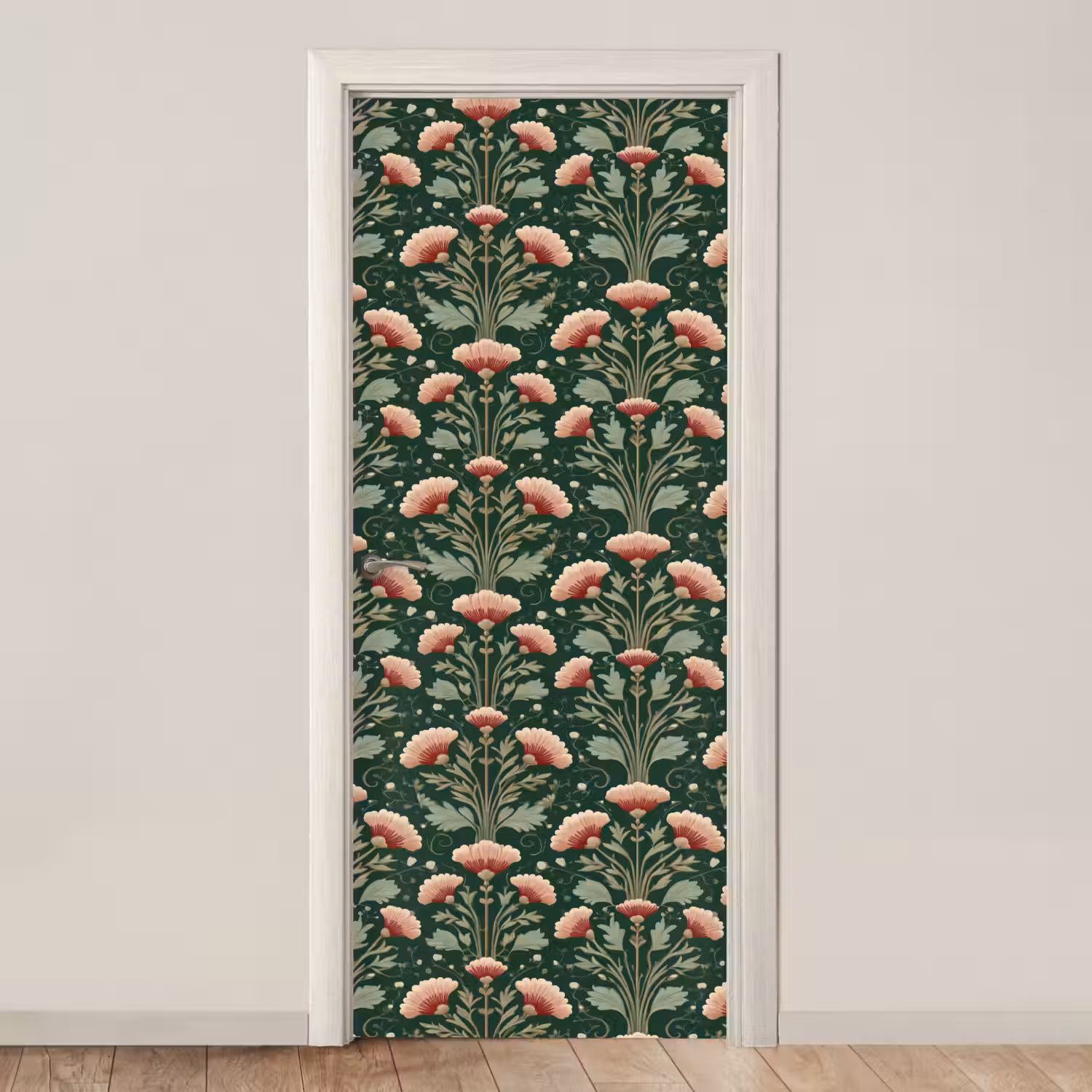 Patroon - Botanisch - Kleurrijk deurposter klein 289 -3d_beige