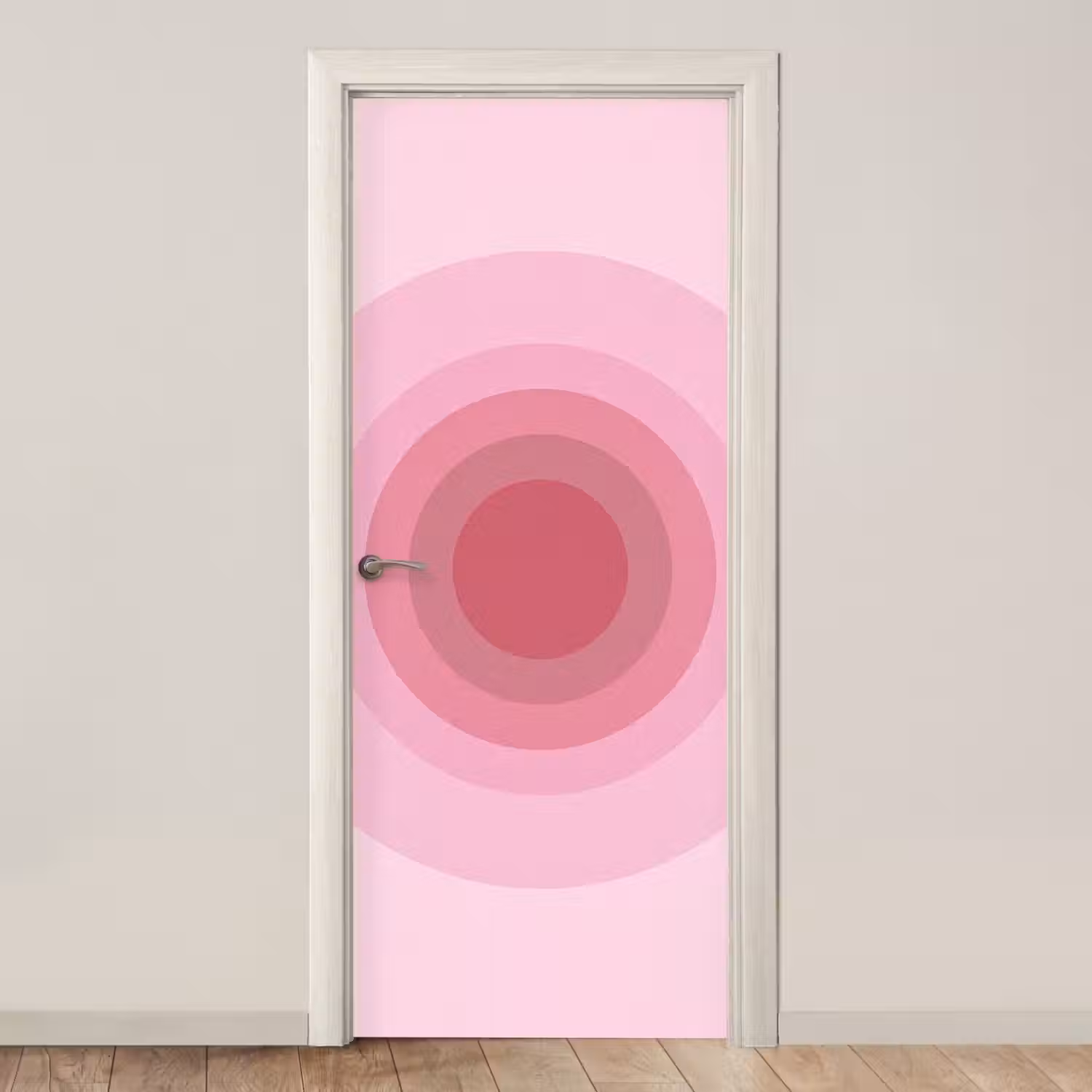 Patroon - Cirkels - Abstract - Roze - Modern deurposter klein -3d_beige