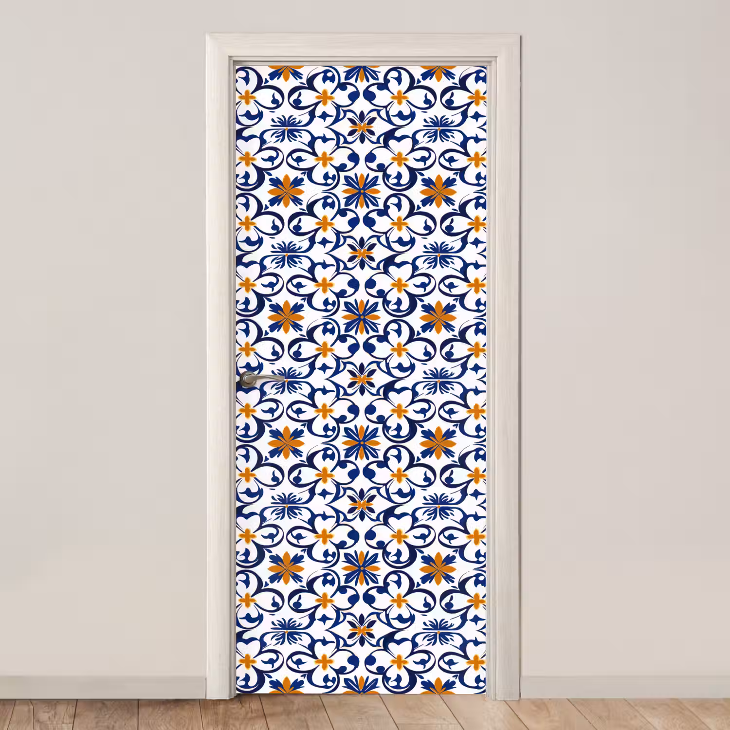 Patroon - Modern - Kleurrijk deurposter klein 289 -3d_beige