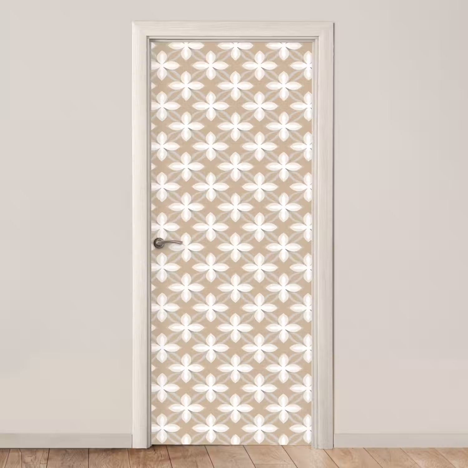 Patroon - Symmetrisch - Beige deurposter klein 289 -3d_beige
