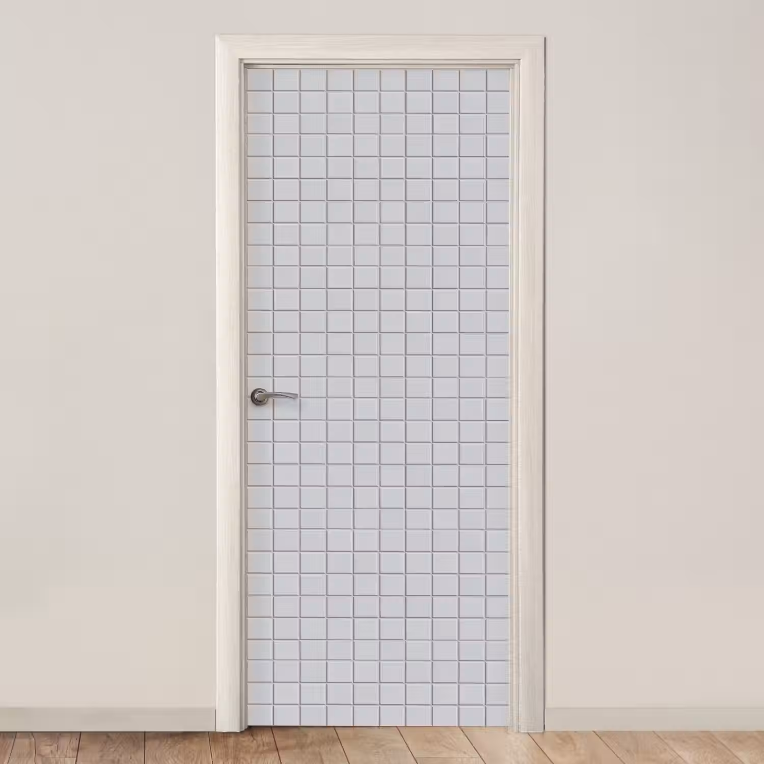 Patroon - Tegels - Licht - Grijs deurposter klein 289 -3d_beige
