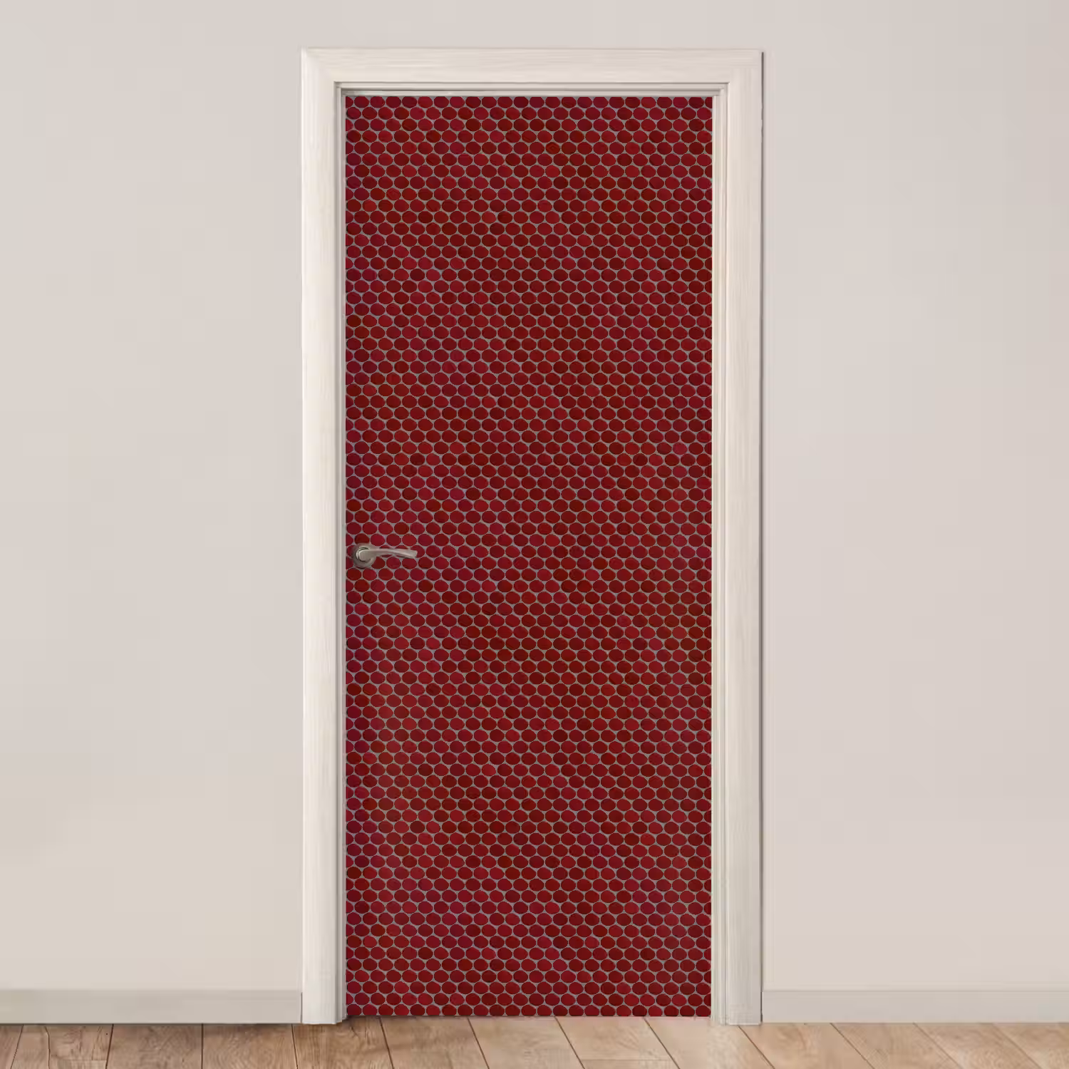 Penny - Mozaïek - Rond - Rood deurposter klein 289 -3d_beige