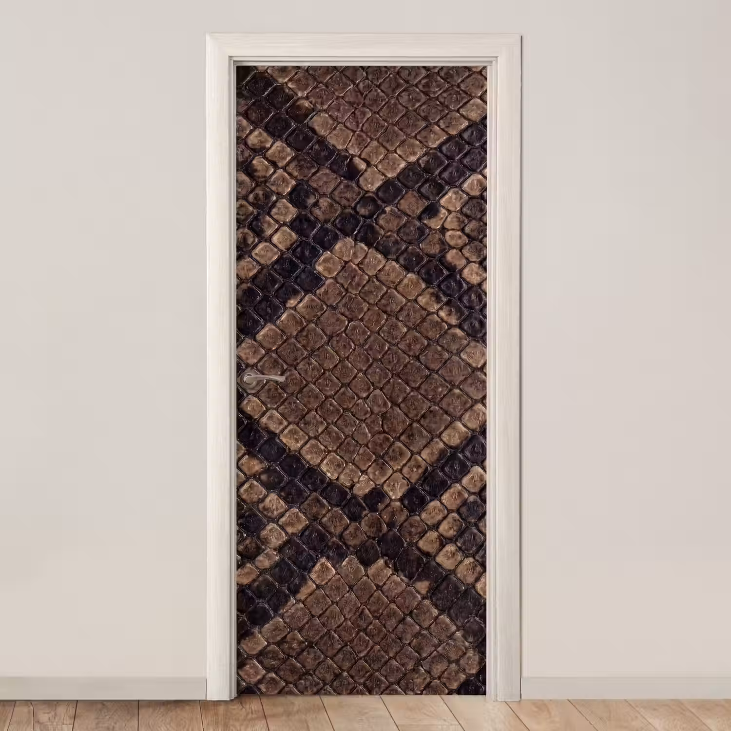 Python - Schubben - Brons deurposter klein -3d_beige