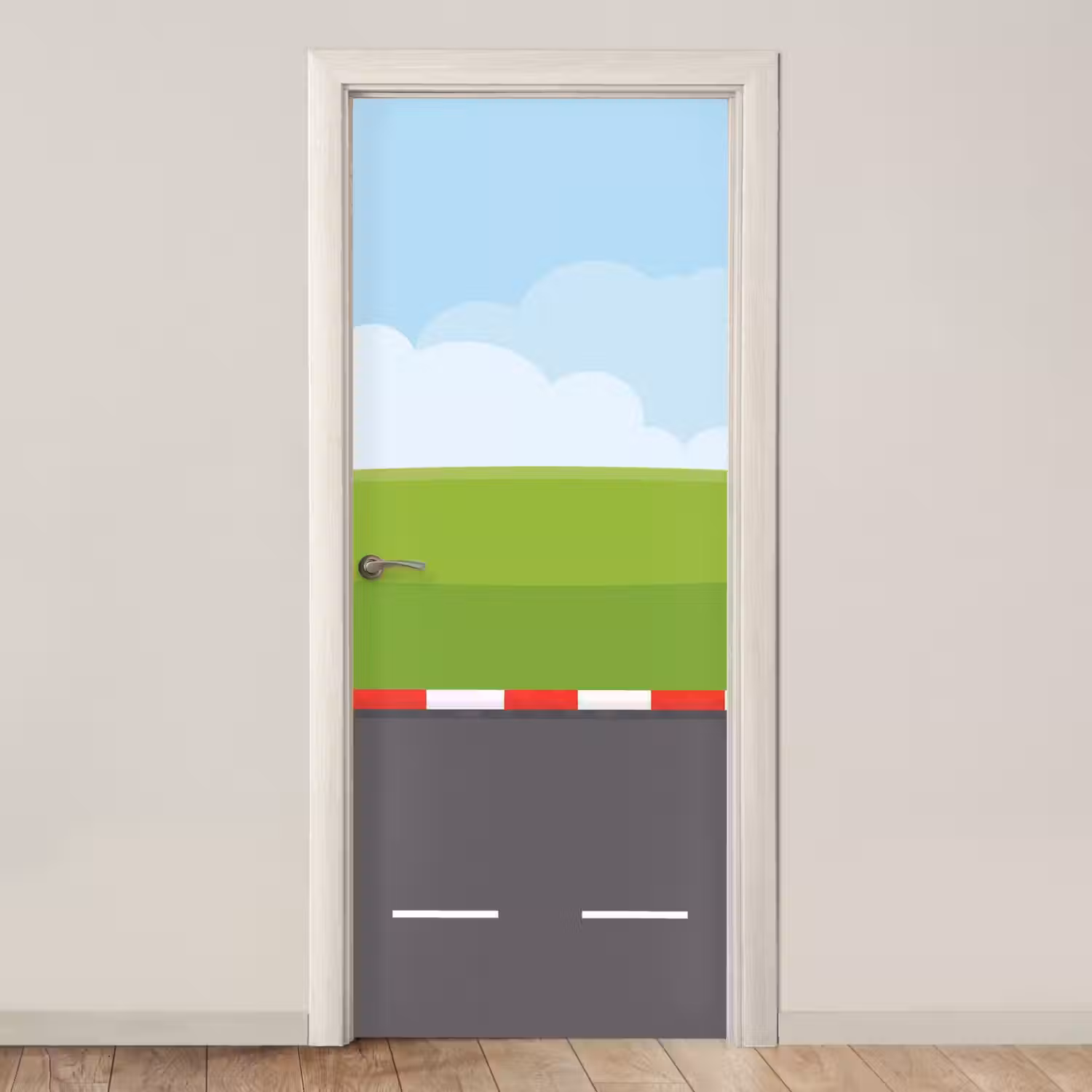 Racebaan - Illustratie - Sport - Kleurrijk deurposter klein -3d_beige