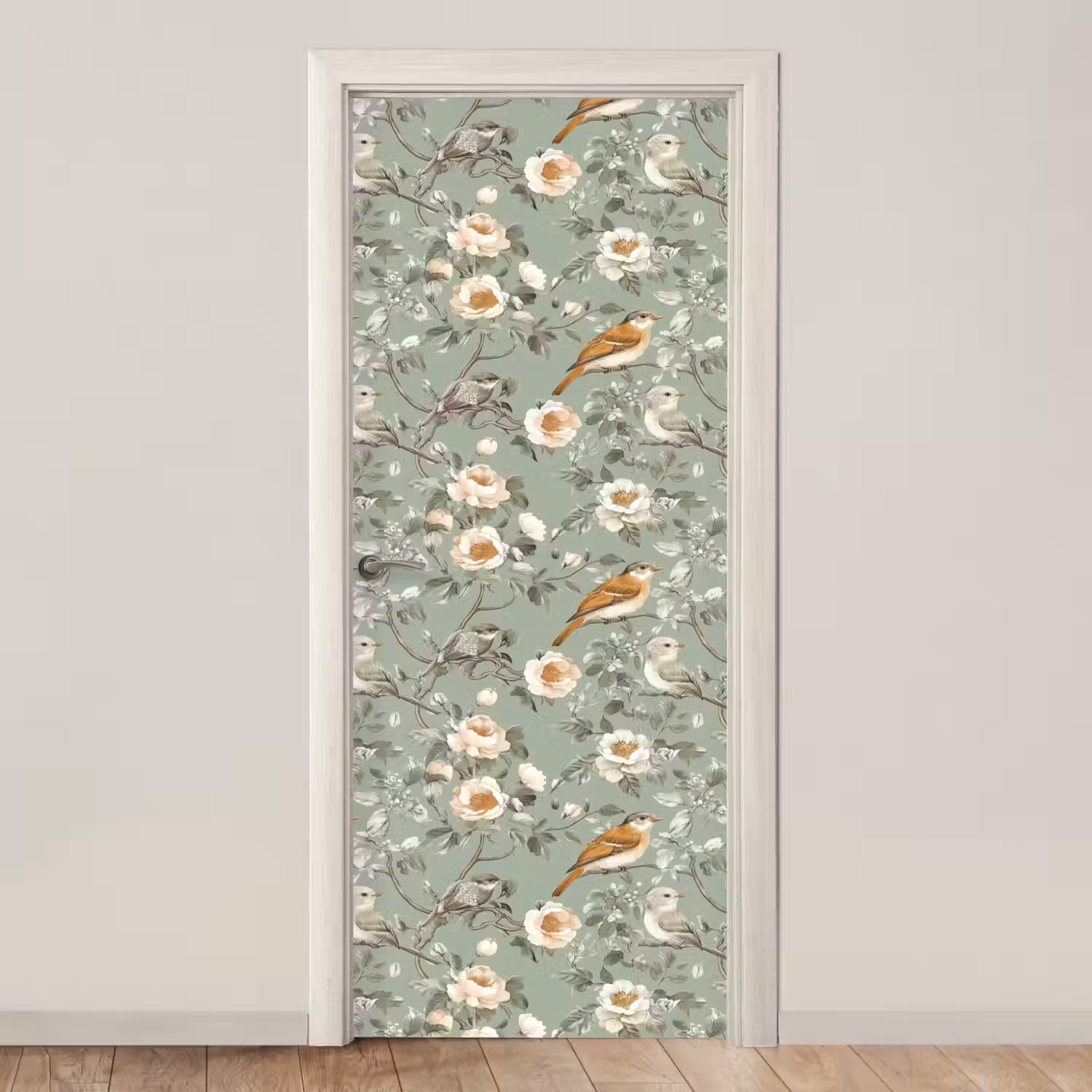 Roze - Vogels - Kleurrijk deurposter klein 289 -3d_beige
