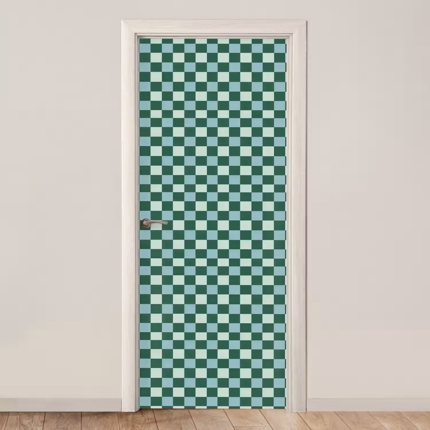Schaakbord - Klassiek - Groen deurposter klein 289 -3d_beige