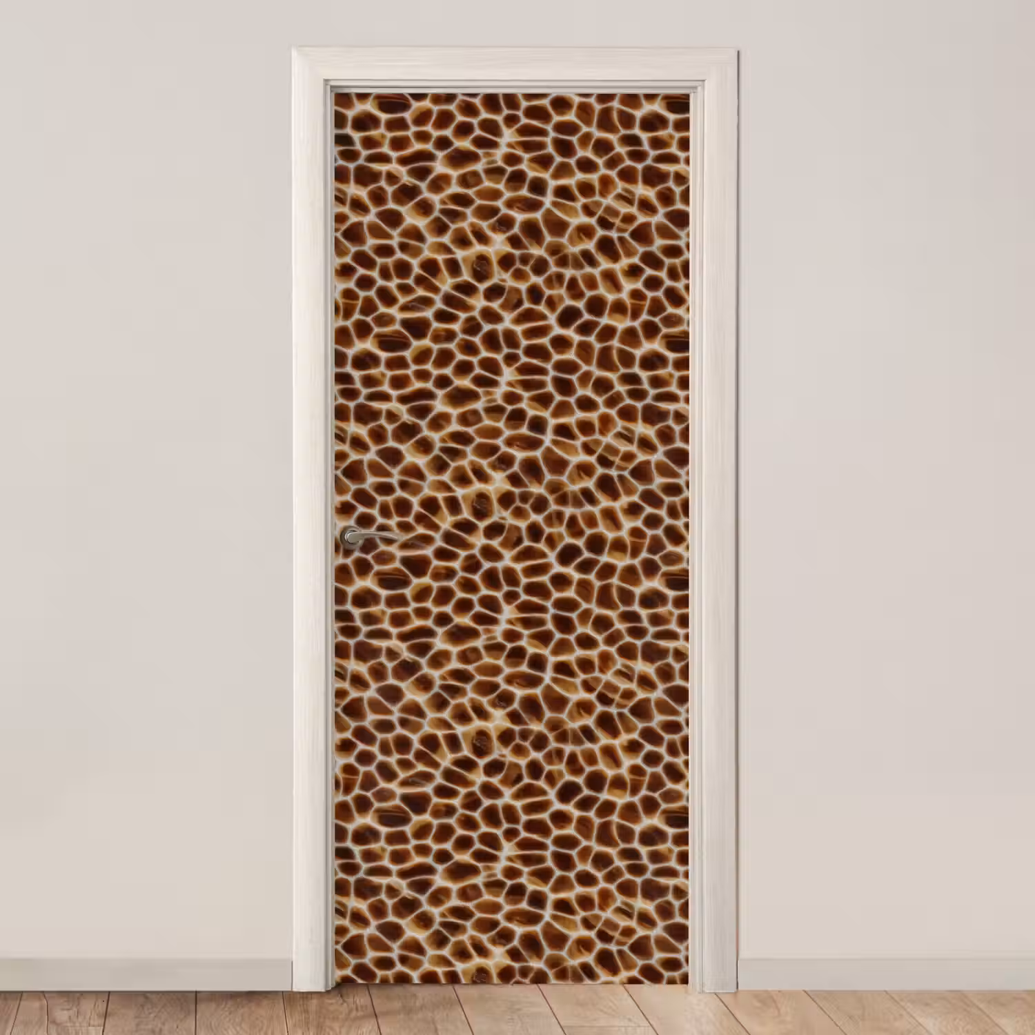 Schildpad - Patroon - Bruin deurposter klein 289 -3d_beige