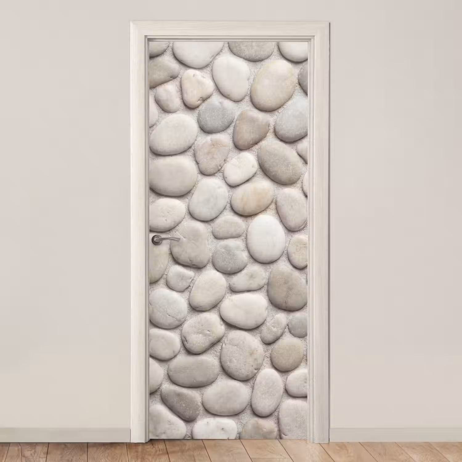 Steen - Kiezel - Natuur - Minimalistisch - Beige deurposter klein -3d_beige