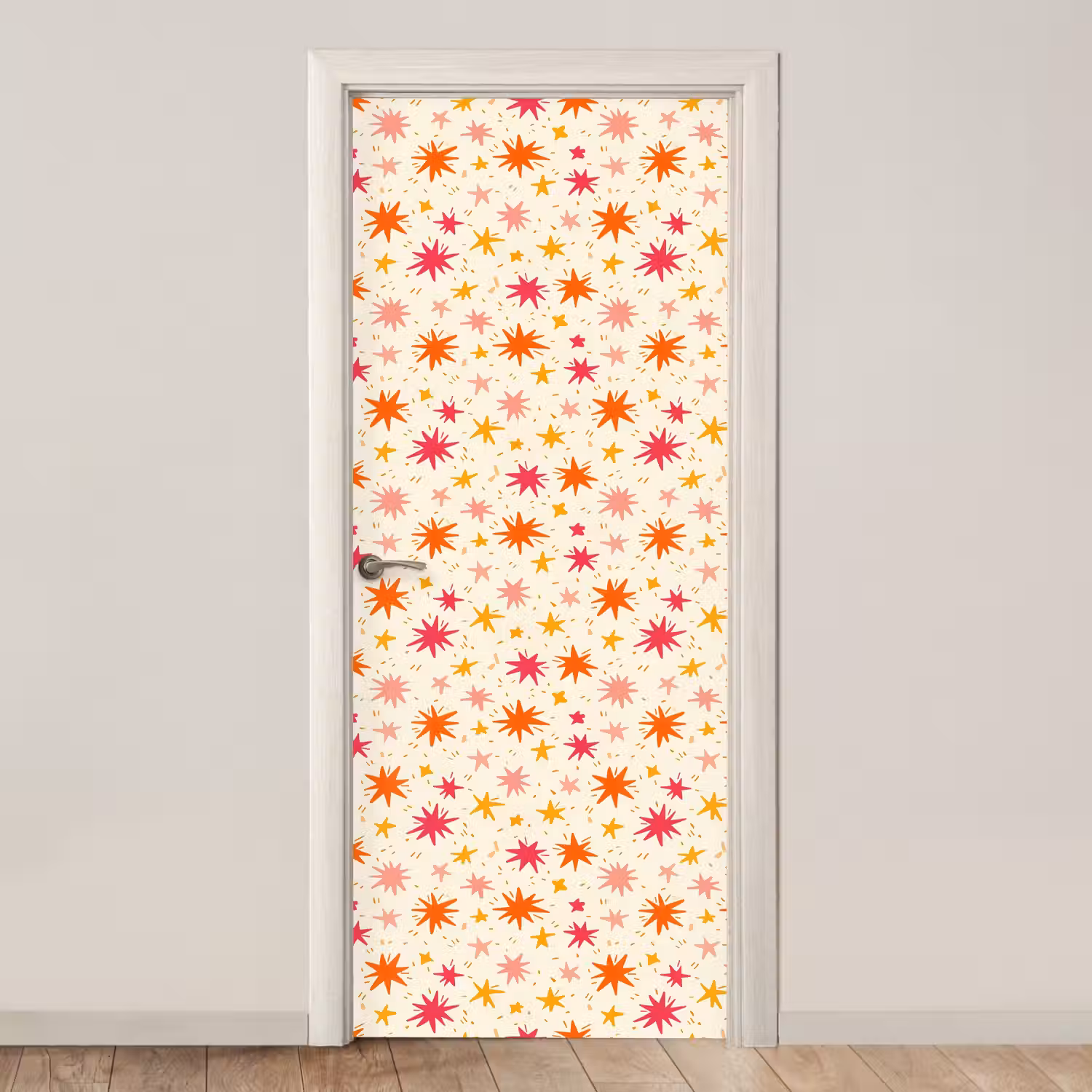 Sterren - Speels - Kleurrijk deurposter klein 289 -3d_beige