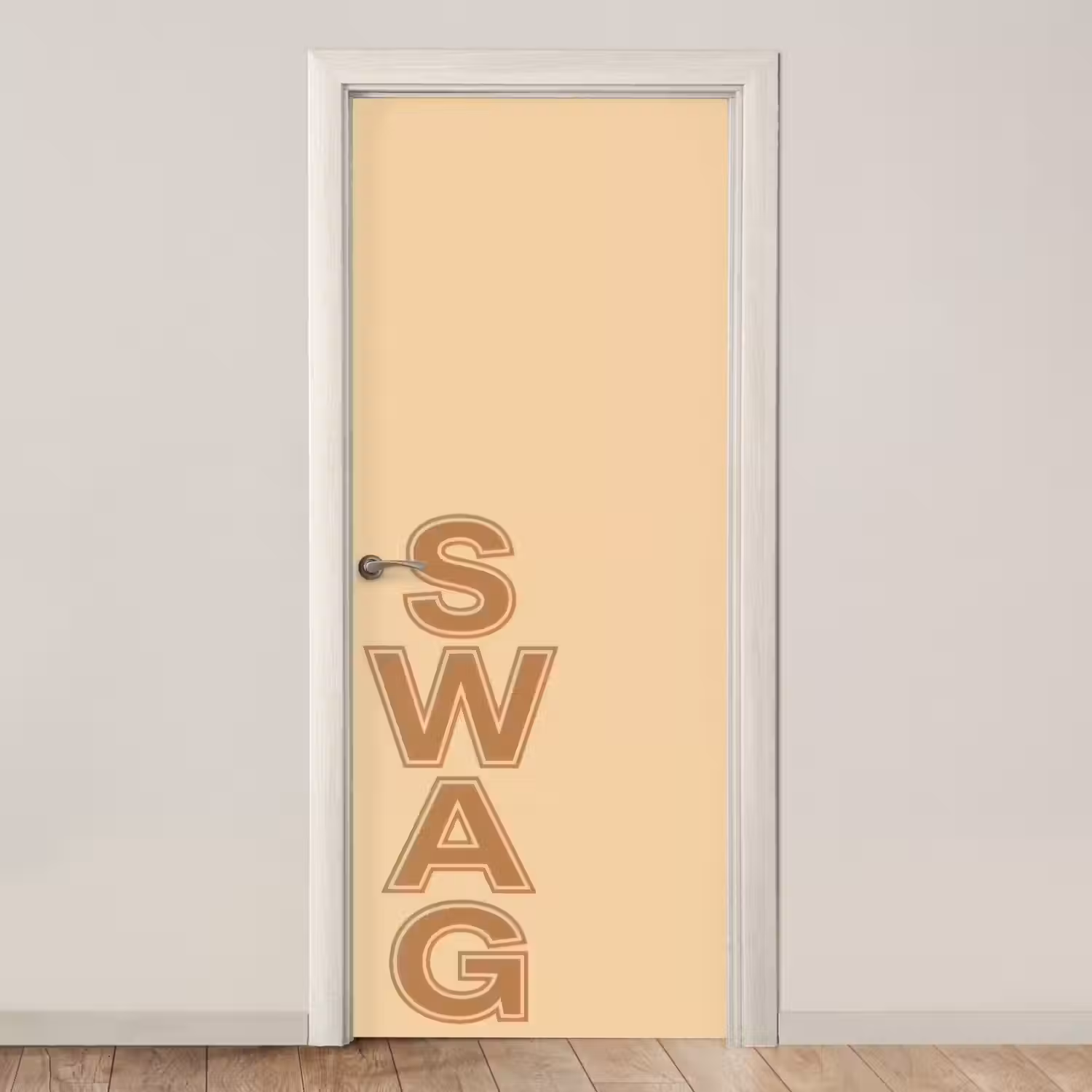 Swag - Bruin - Beige deurposter klein -3d_beige