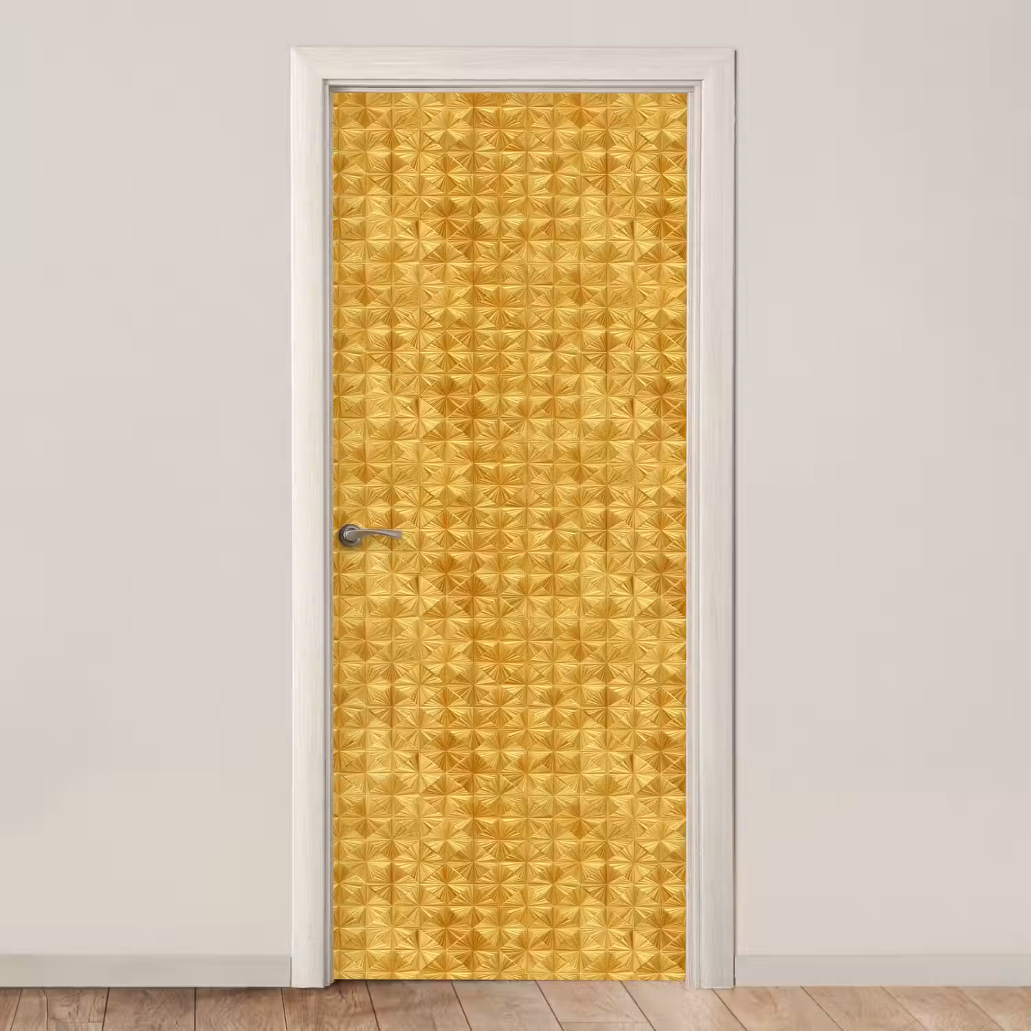 Tegels - Geometrisch - Reliëf - Goud deurposter klein 289 -3d_beige
