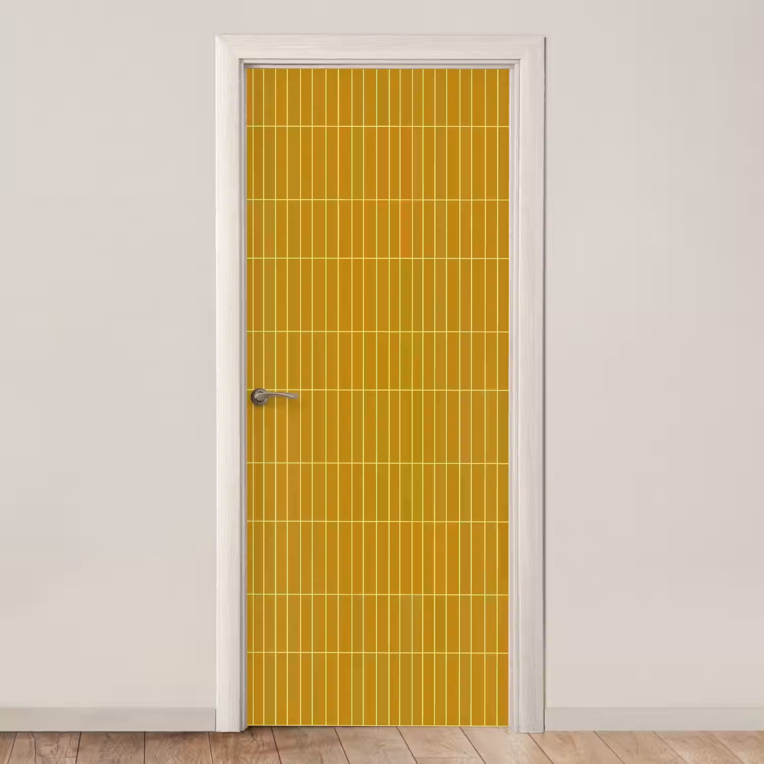 Tegels - Verticaal - Mosterdgeel deurposter klein 289 -3d_beige