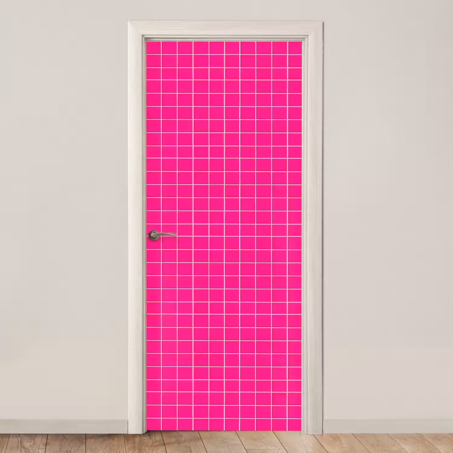 Tegels - Vierkant - Fuchsia deurposter klein 289 -3d_beige