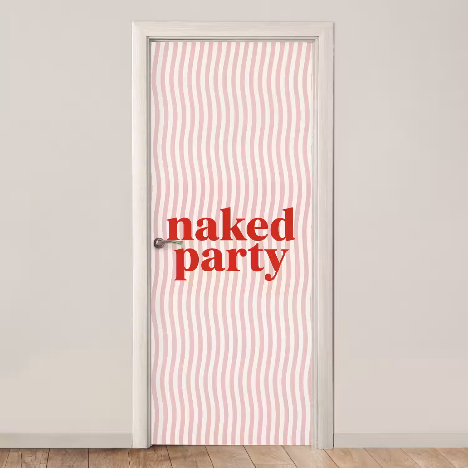 Tekst - Modern - Strepen deurposter klein -3d_beige