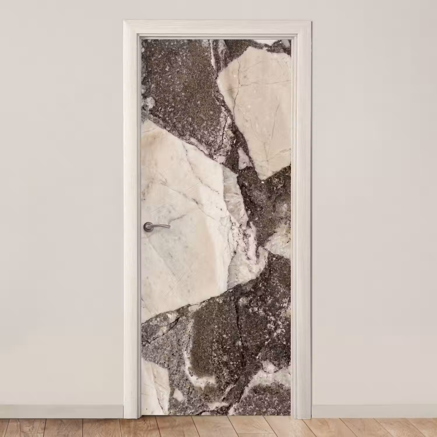Textuur - Marmer - Abstract - Beige - Bruin deurposter klein -3d_beige
