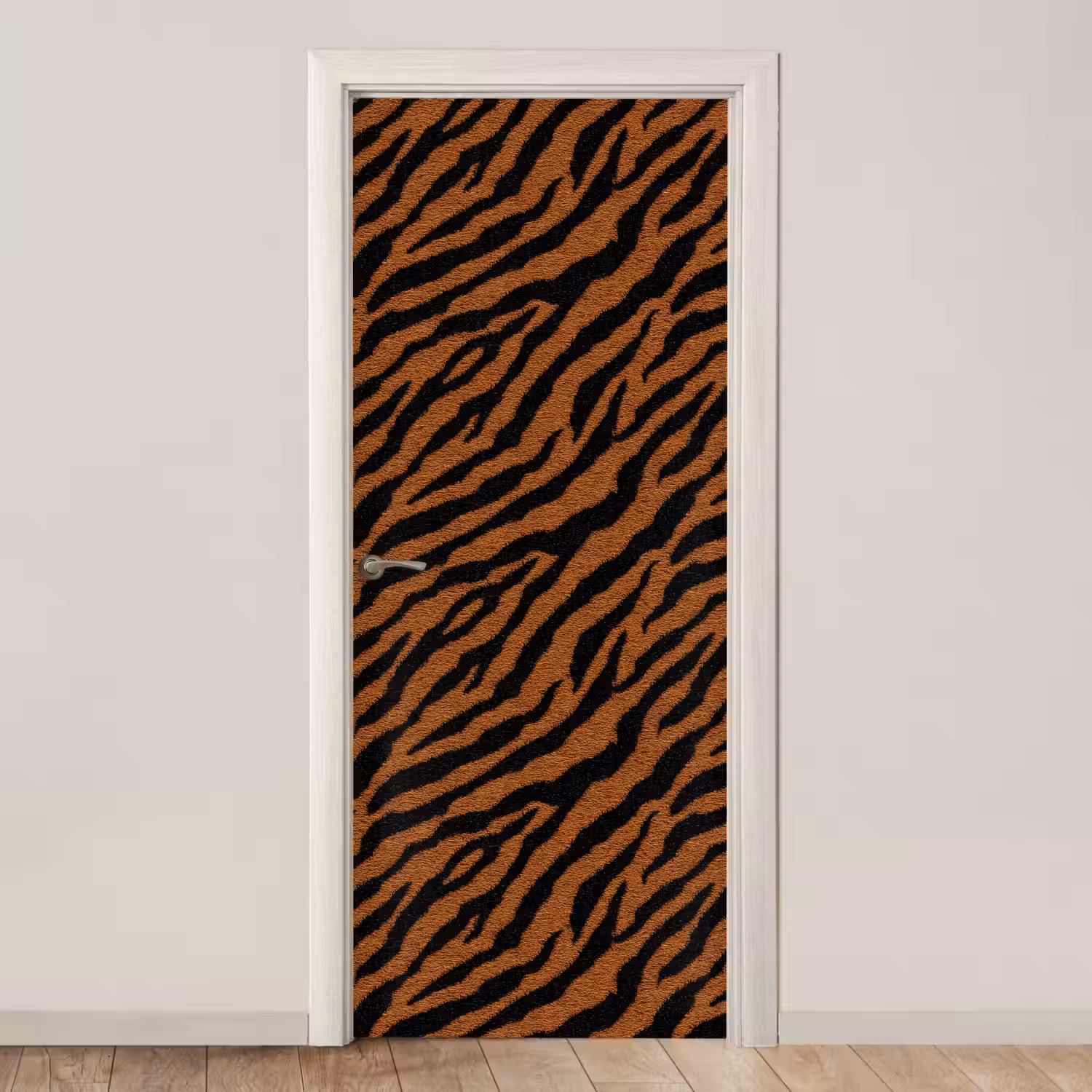 Tijger - Vacht - Zwart deurposter klein 289 -3d_beige