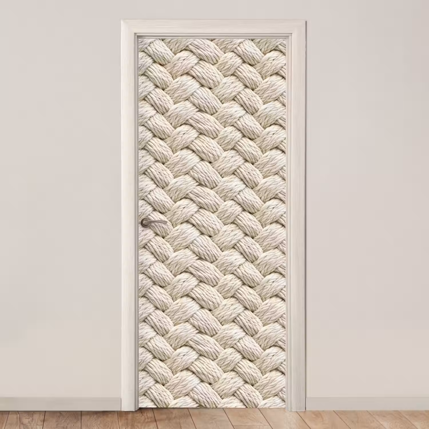 Touw - Gebreid - Beige deurposter klein 289 -3d_beige