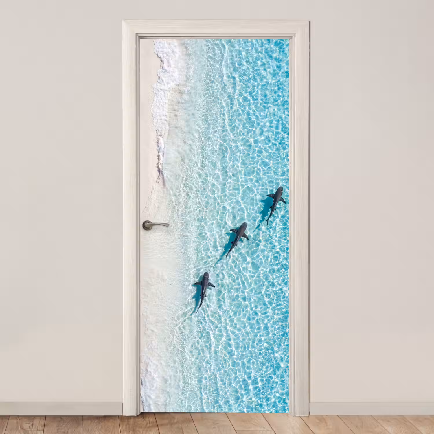 Vis - Oceaan - Strand - Turquoise - Natuur deurposter klein -3d_beige