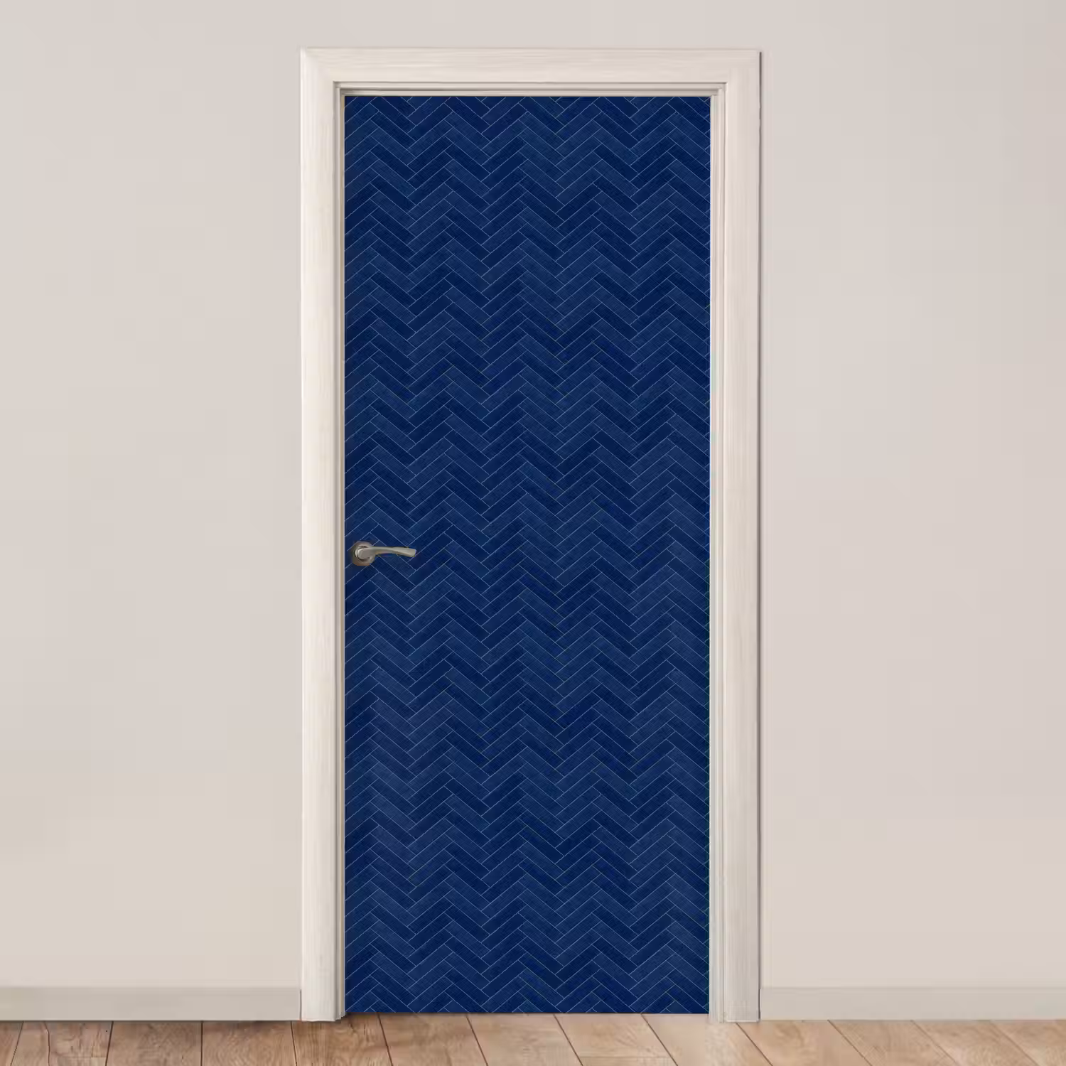 Visgraat - Wandtegel - Donkerblauw - Navy Blue deurposter klein 289 -3d_beige